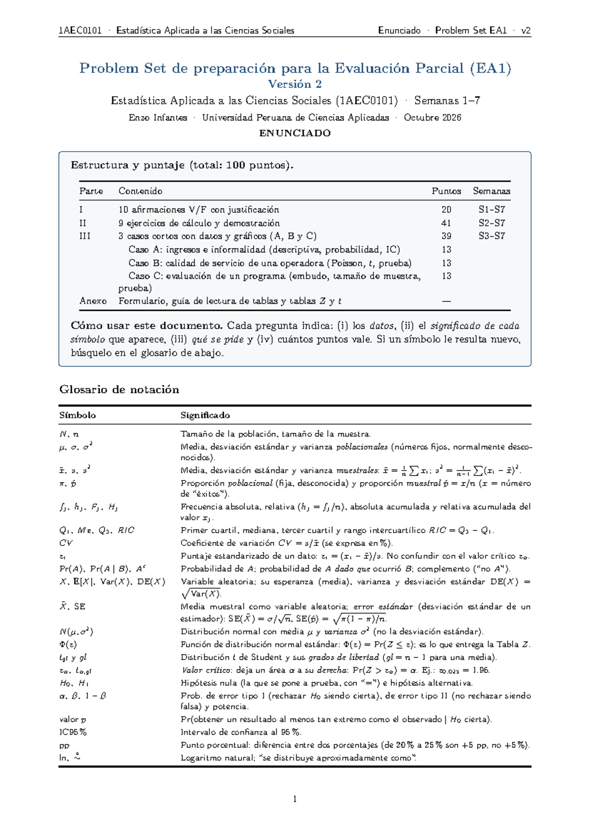 1AEC0101 Estadística Aplicada a las Ciencias Sociales: Enunciado ...