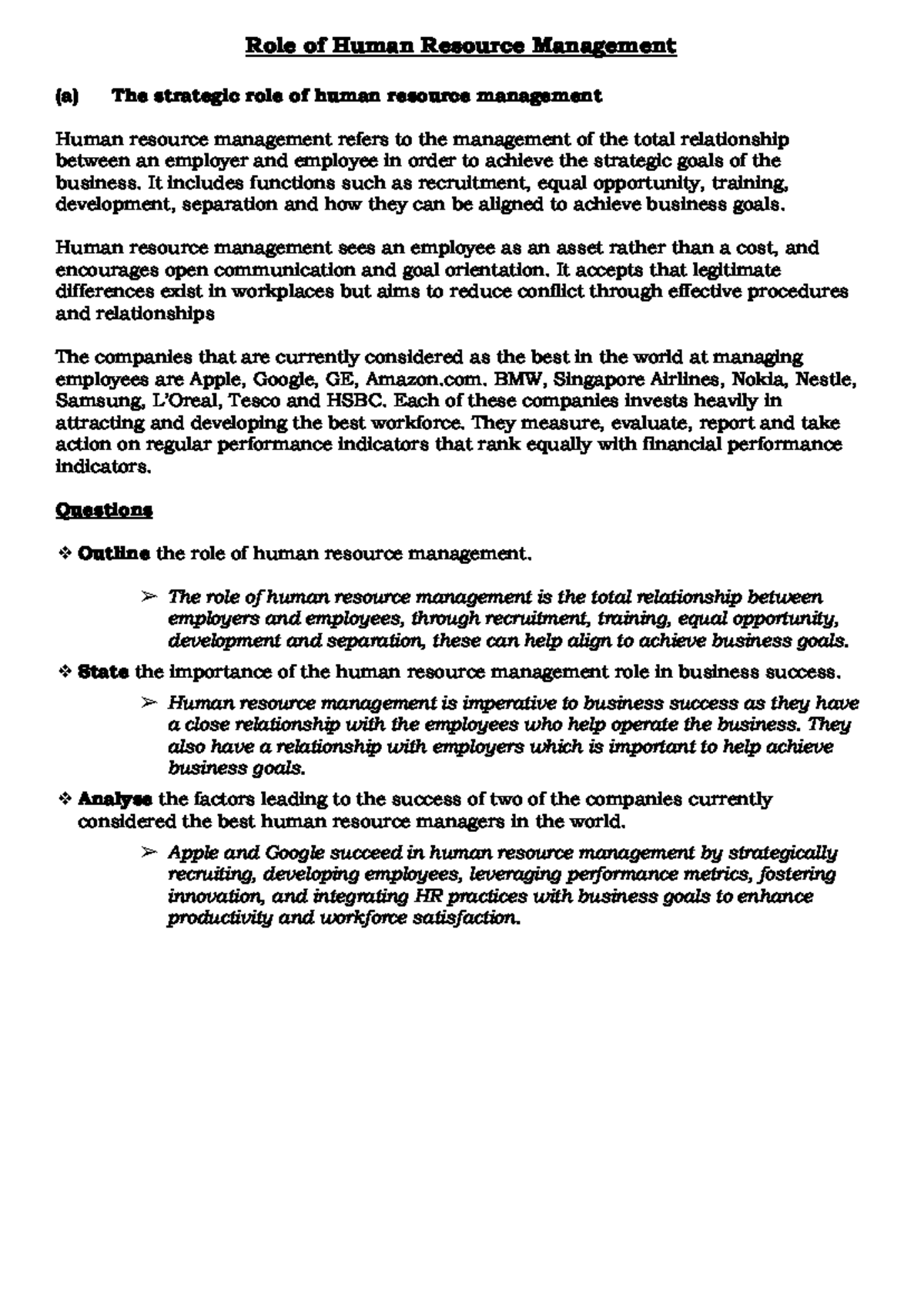 Strategic Role of HRM: Insights and Best Practices - Studocu