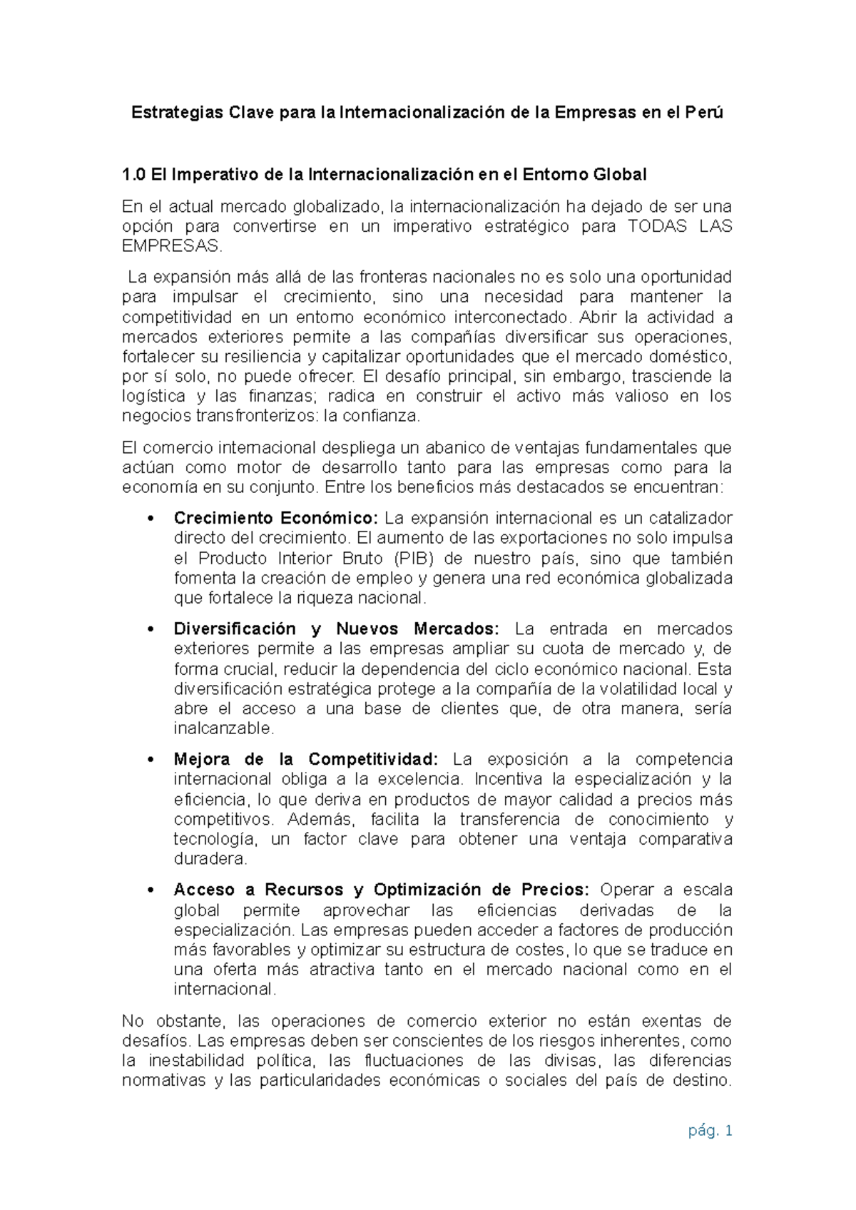 Caso: Estrategias Clave para la Internacionalización de Empresas en ...