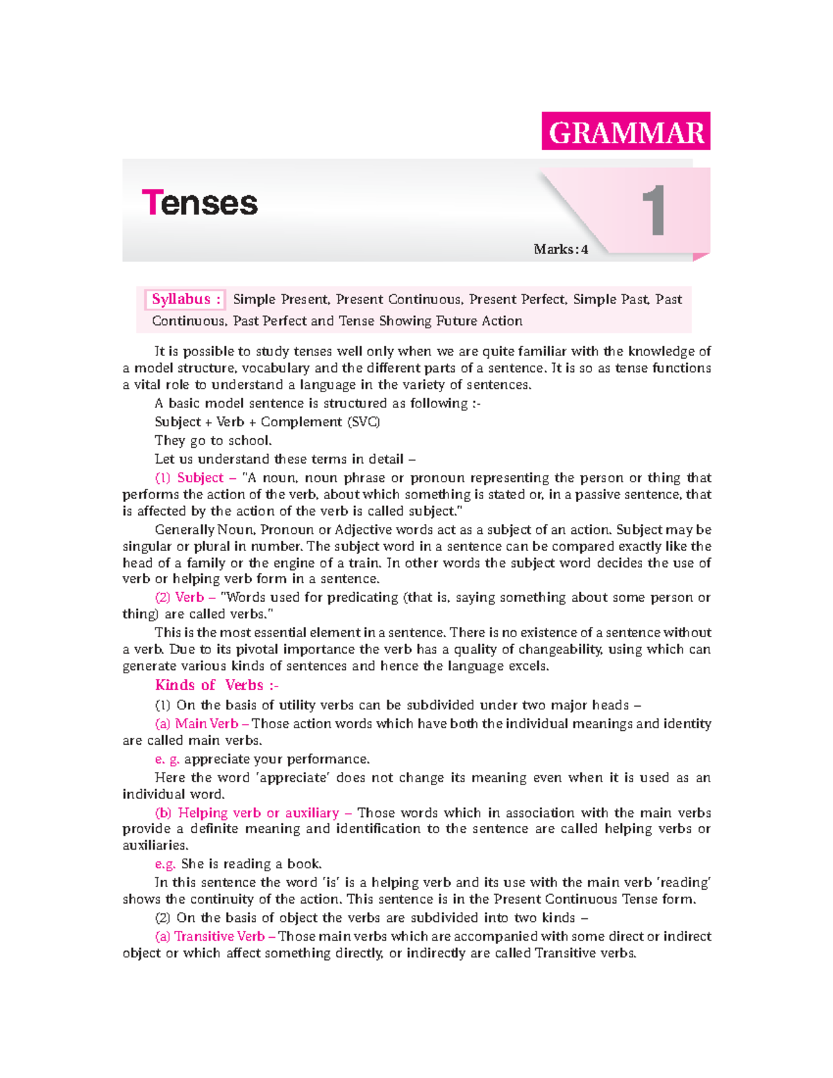 Tenses & Clauses: Comprehensive Study Notes for English Grammar (ENG ...