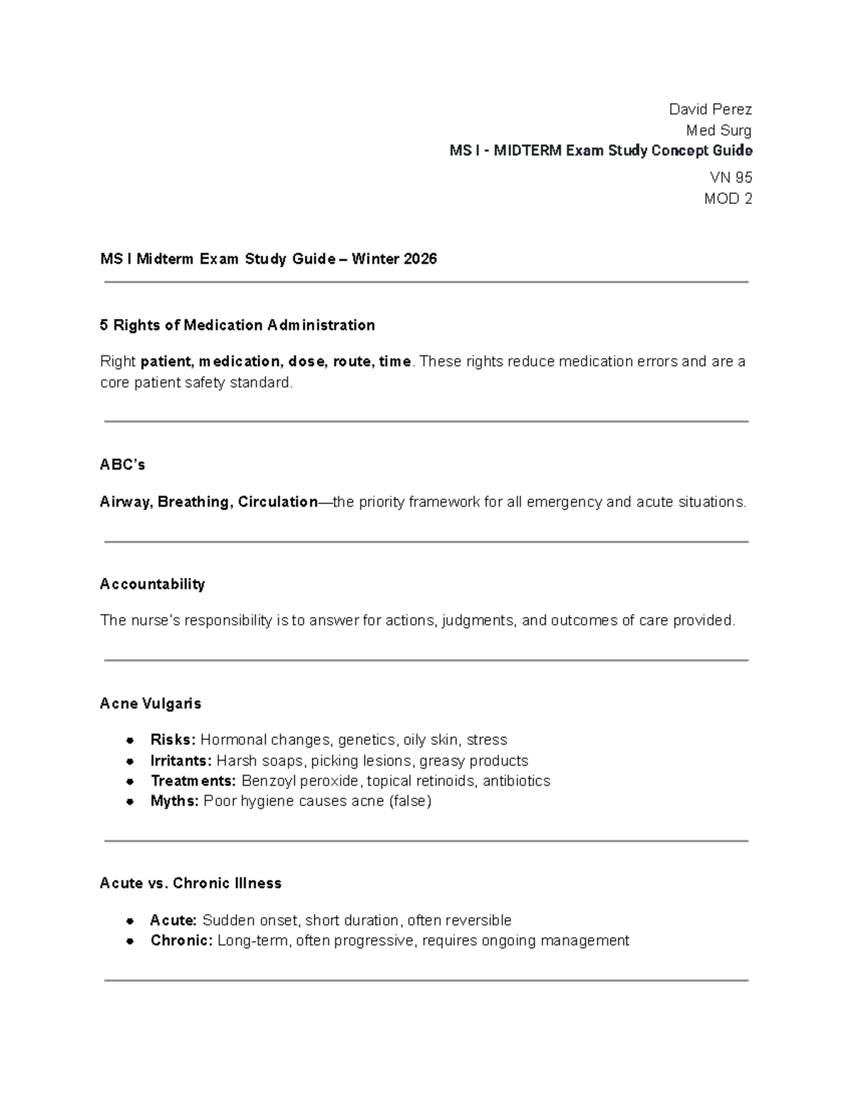 MS I - Midterm Exam Study Concept Guide VN 95 - Studocu