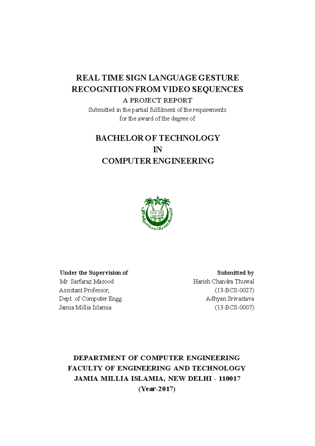 Final Report: Real-Time Sign Language Gesture Recognition Project - Studocu