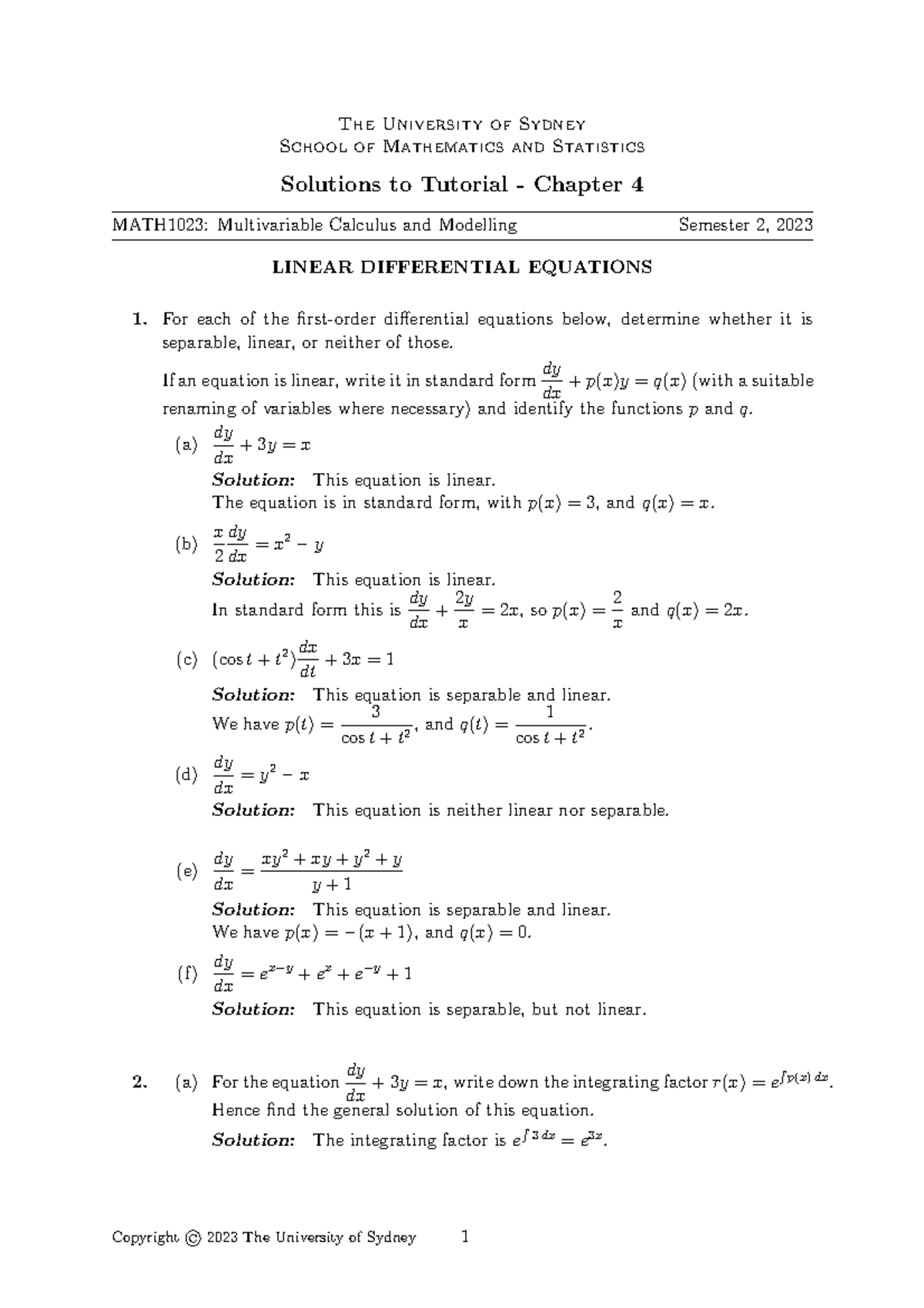 Tutorial Chapter 04-SOLS - The University of Sydney School of ...