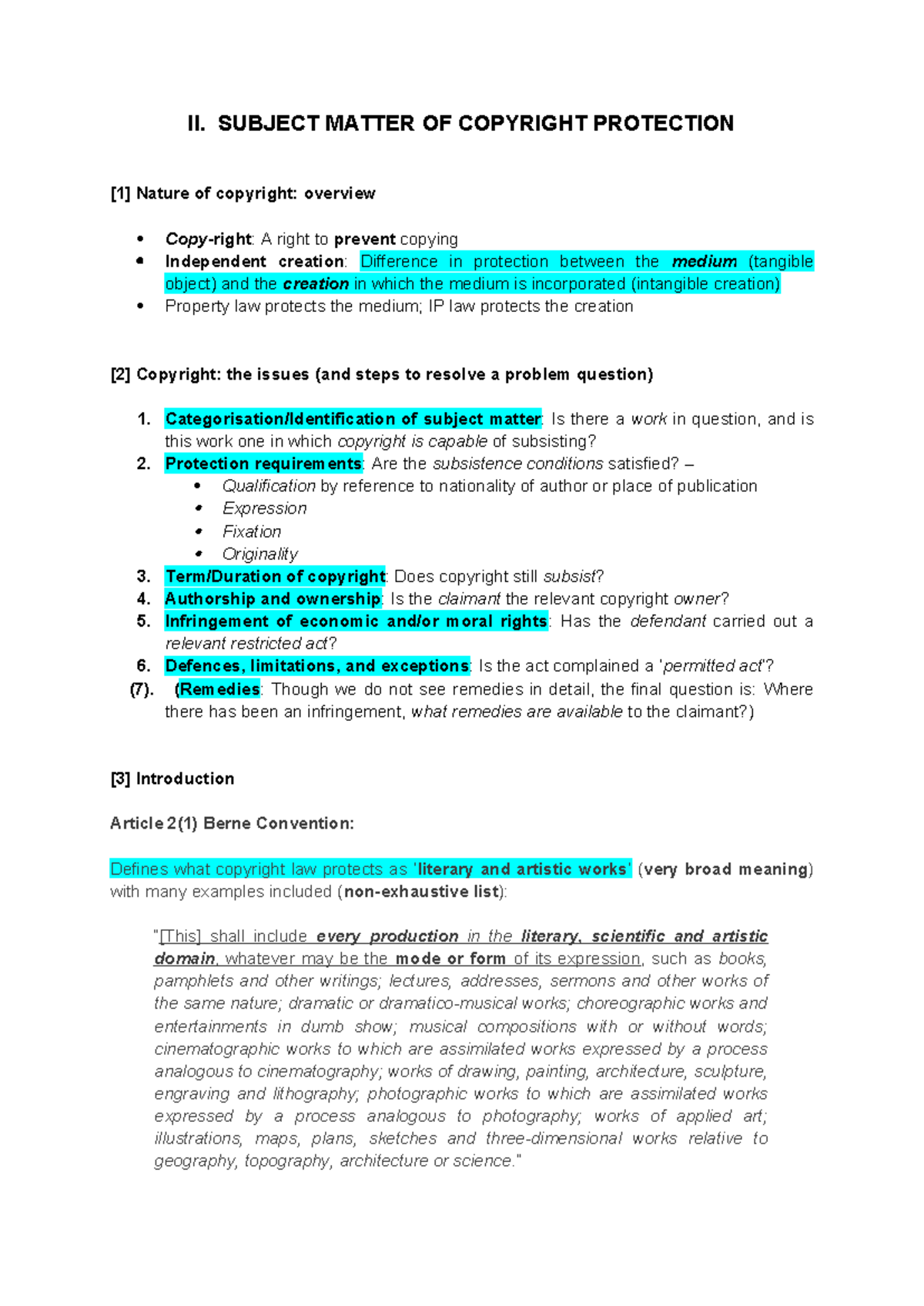 2. Subject Matter of Copyright - II. SUBJECT MATTER OF COPYRIGHT ...