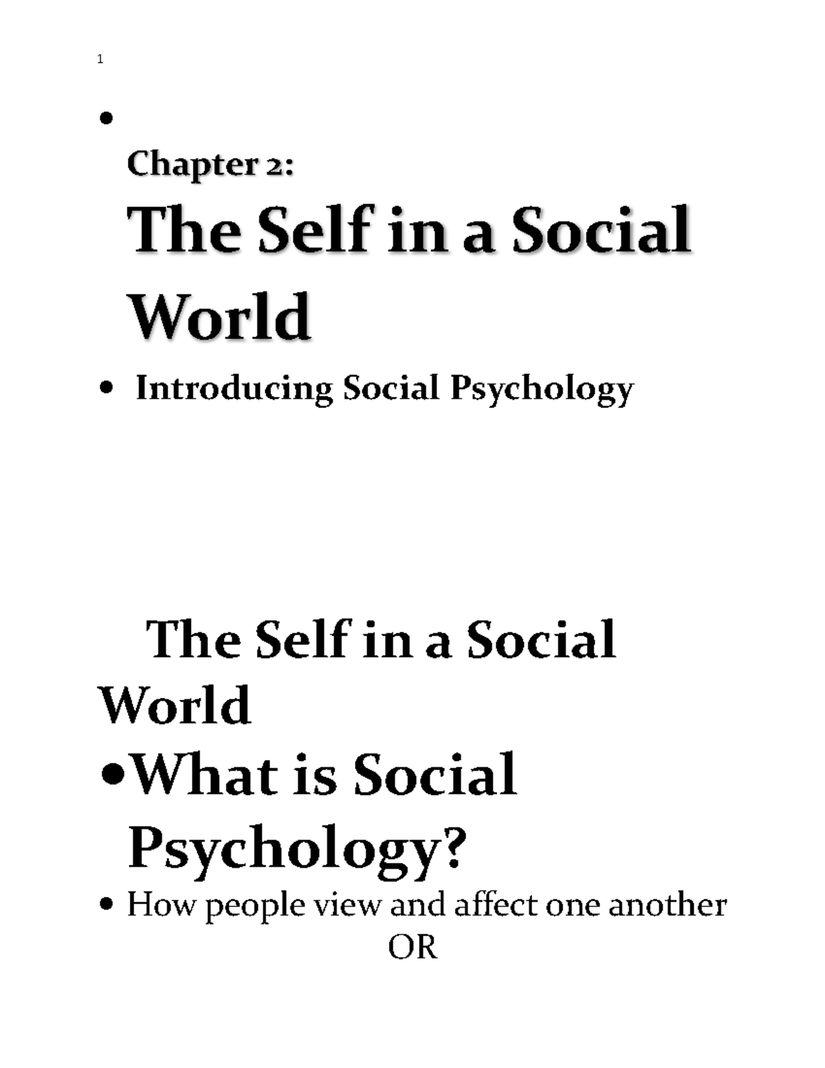 Chapter 2 - The Self in a Social World: Social Psychology Insights ...