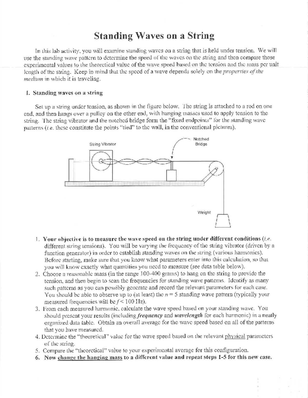 Lab 5: Standing Waves on a String - Lecture Slides Overview - Studocu
