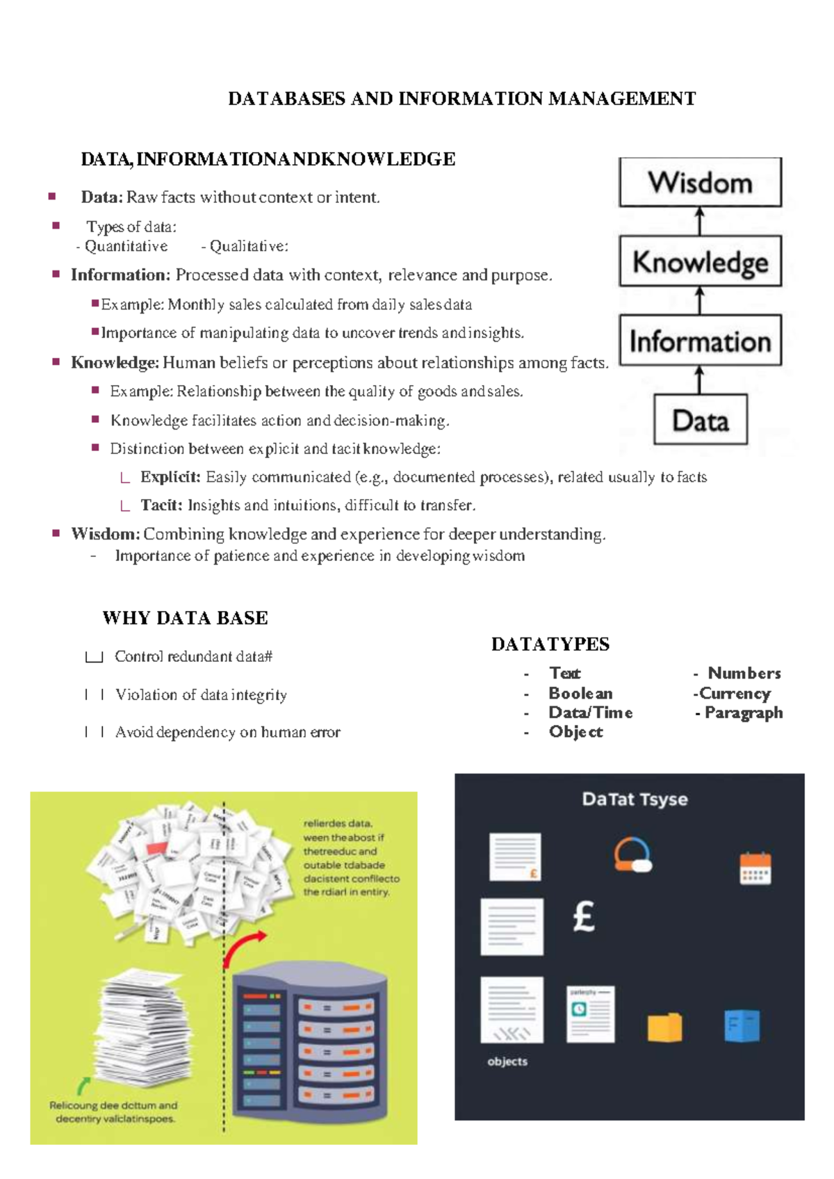L3 - MIS - ####### DATABASES AND INFORMATION MANAGEMENT ####### DATA ...