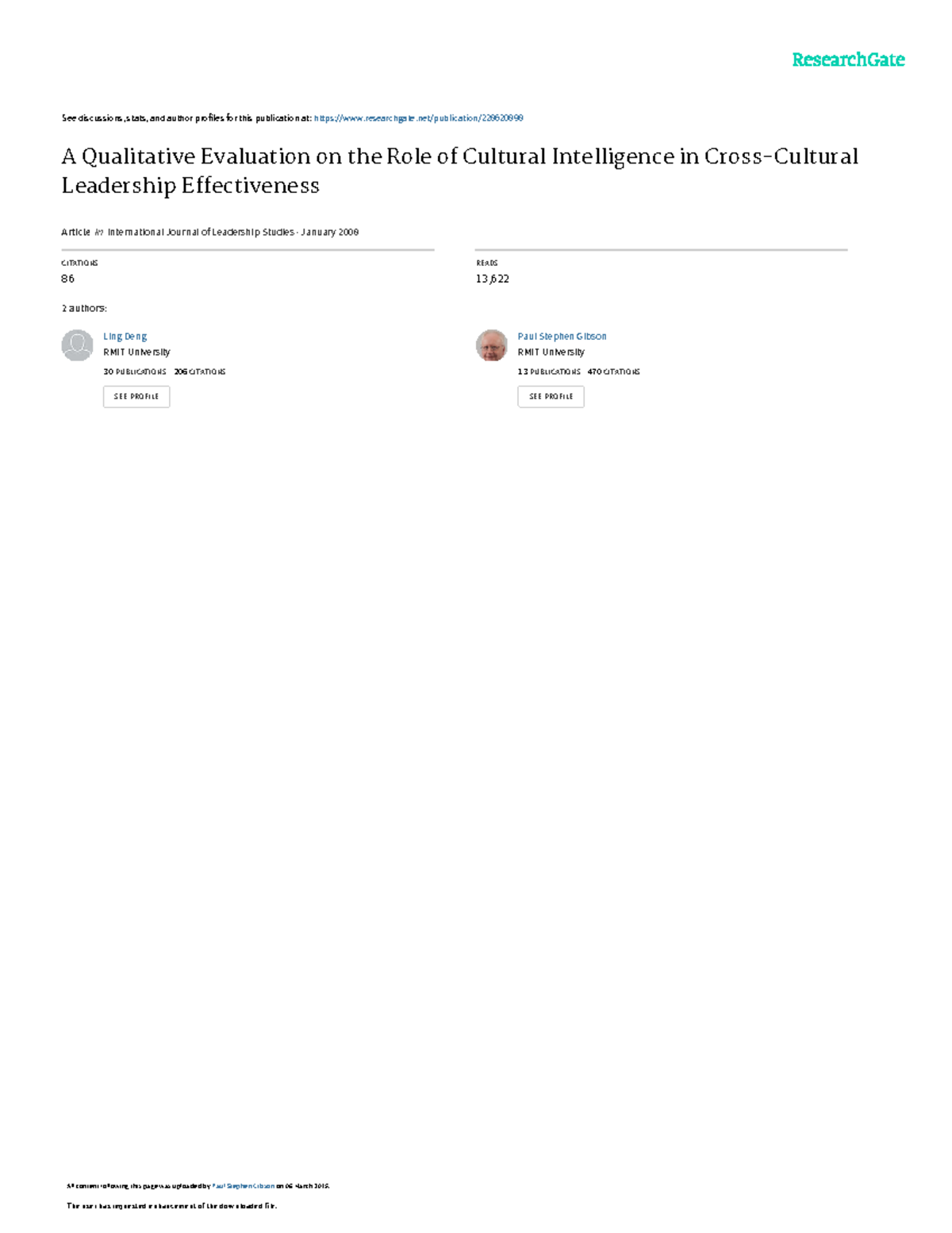 Cultural Intelligence and Leadership Effectiveness: A Qualitative Study ...
