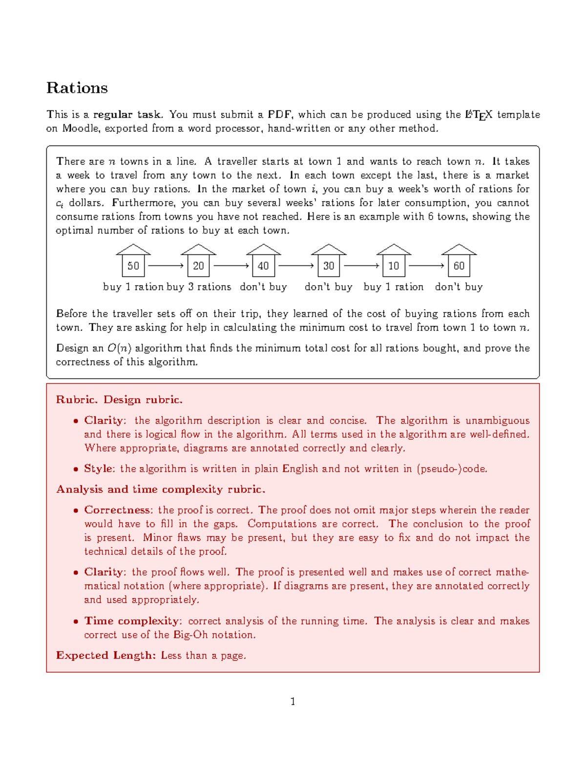 Optimizing Ration Costs for Travel: Algorithm Analysis (CS 101) - Studocu