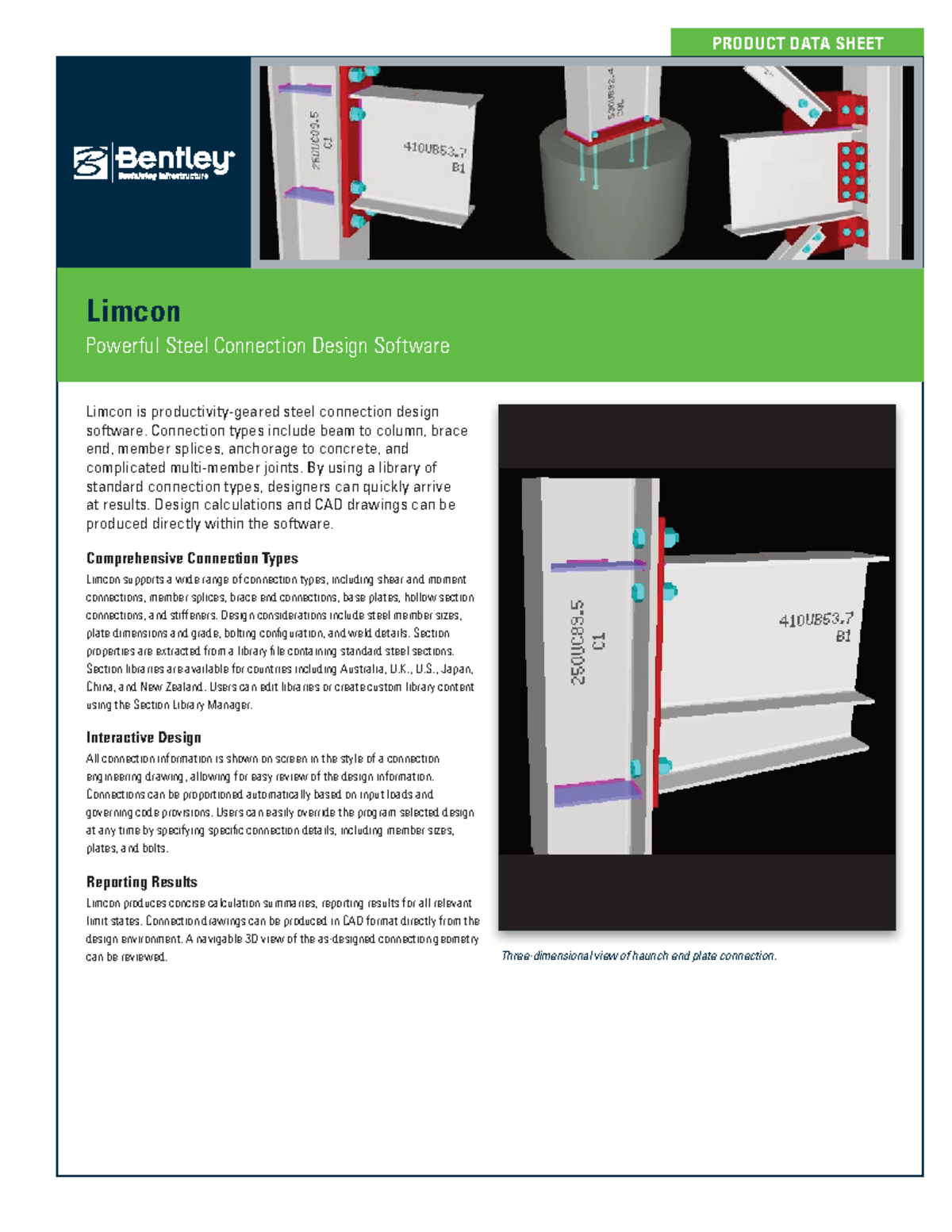 Limcon Software: Steel Connection Design Product Data Sheet - Studocu