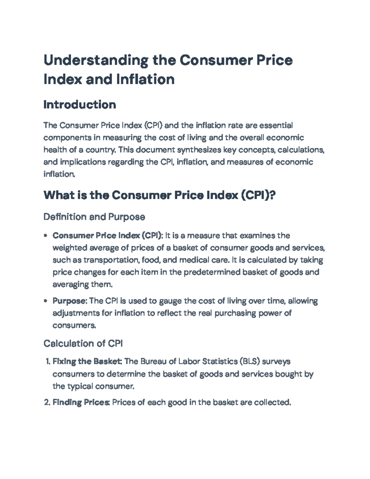 Understanding the Consumer Price Index (CPI) and Inflation Dynamics ...