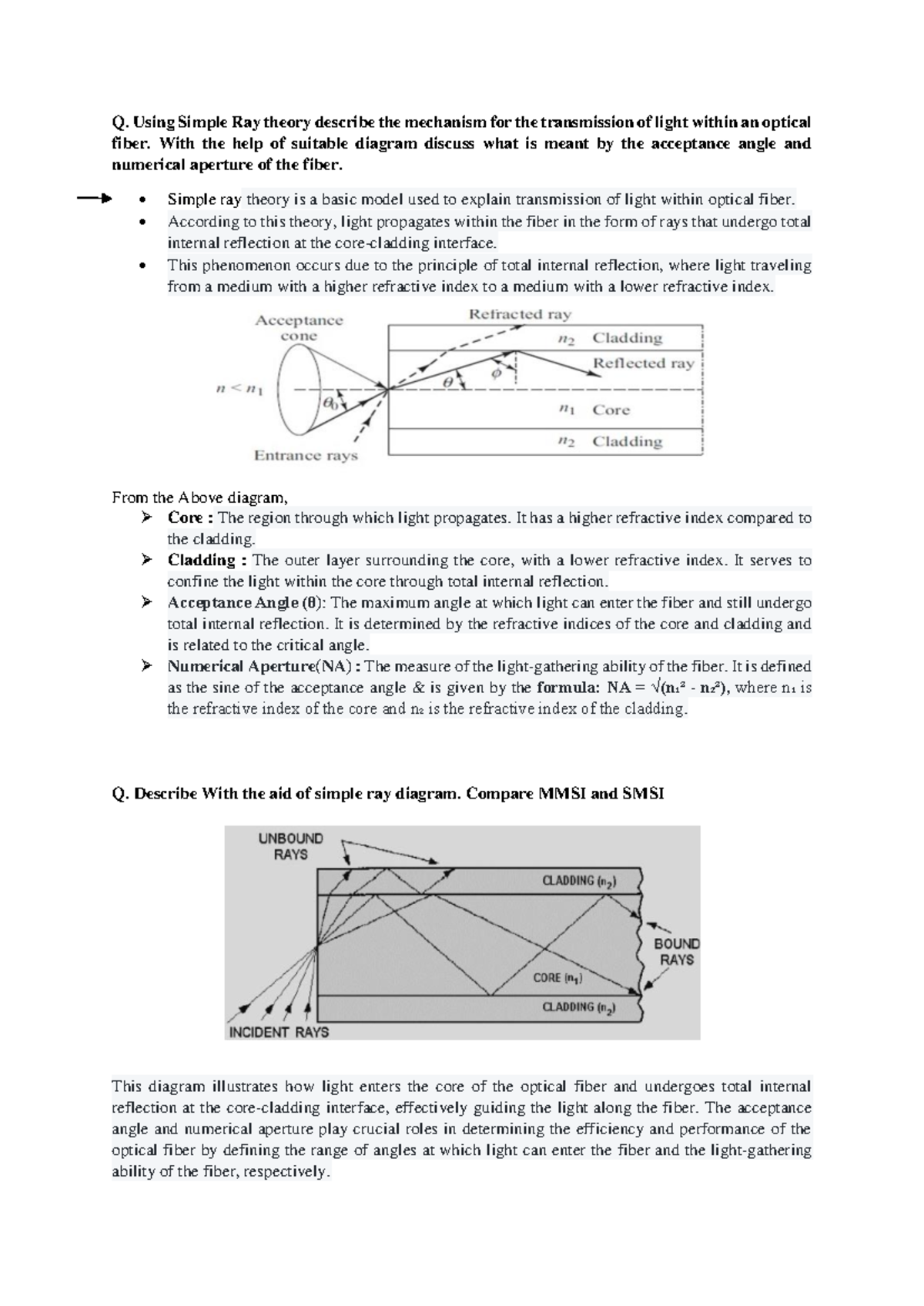 FOC UT - Optical Fiber Transmission & Properties for Insem Exam - Studocu