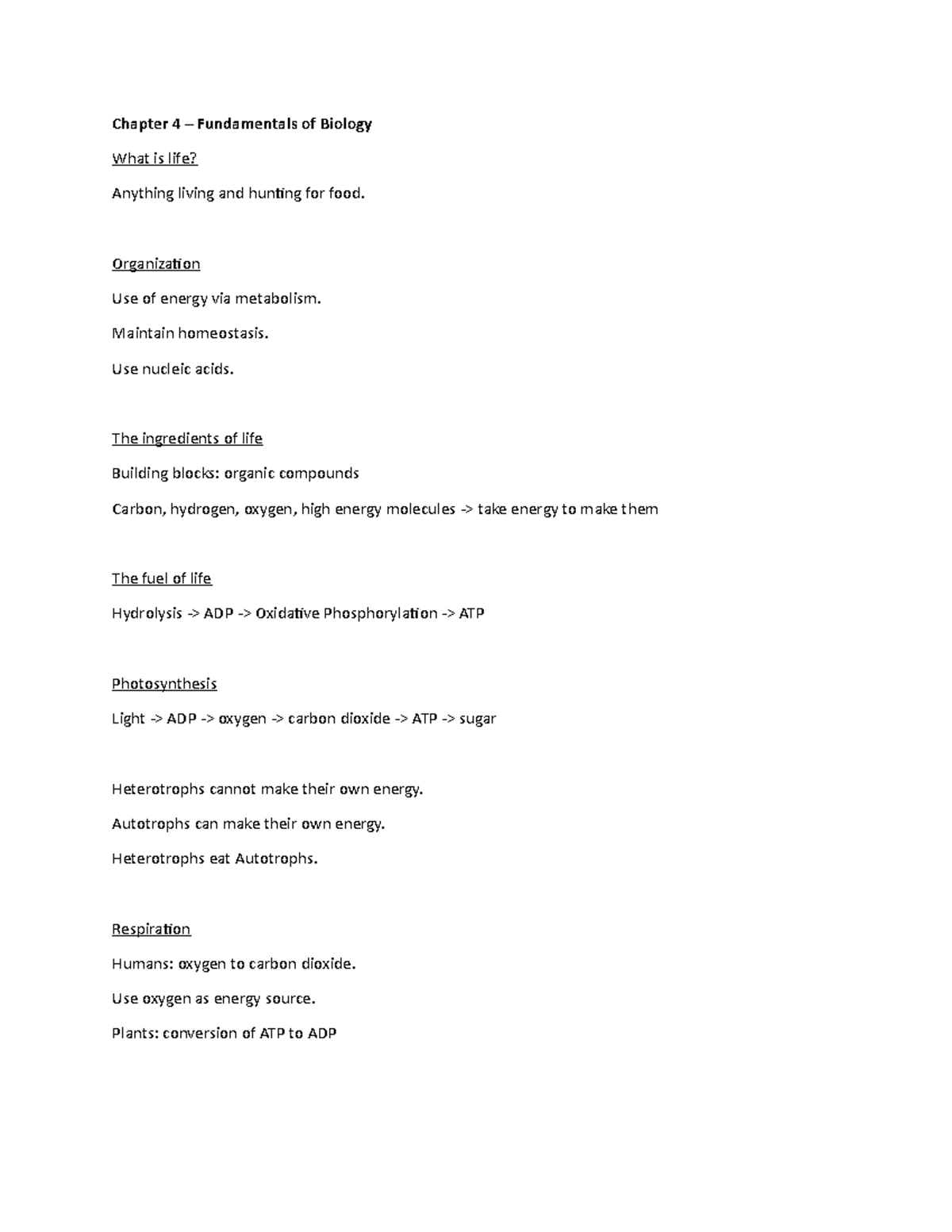 Chapter 4: Key Concepts in Biology Fundamentals - Studocu