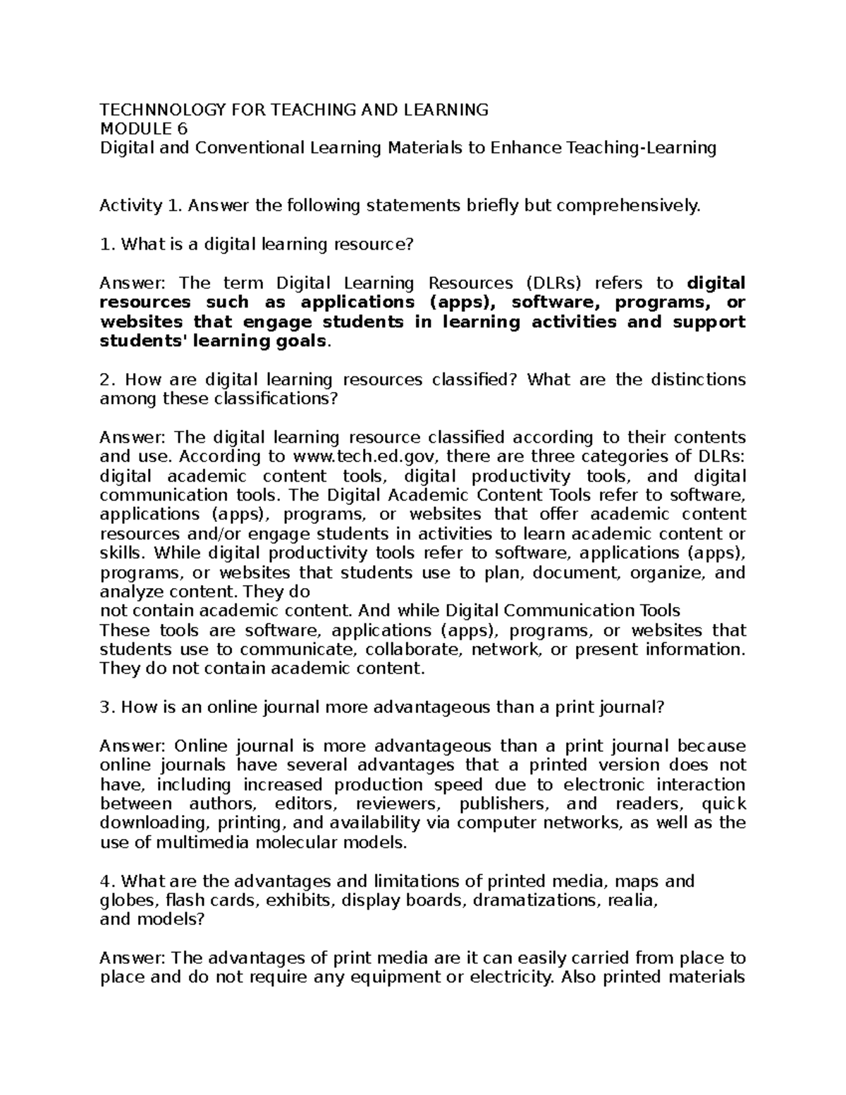 Technology for Teaching and Learning (EDU 101) - Module 6 Insights ...