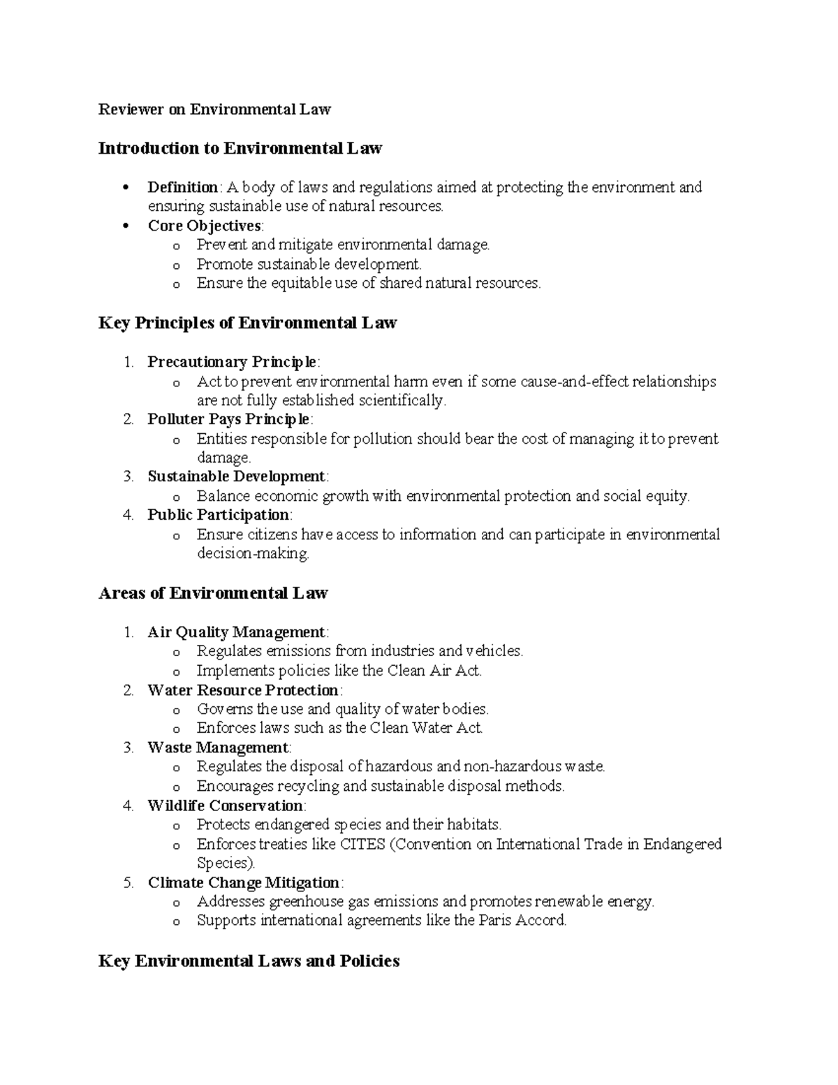 Environmental Law Overview: Principles, Challenges, and Strategies ...