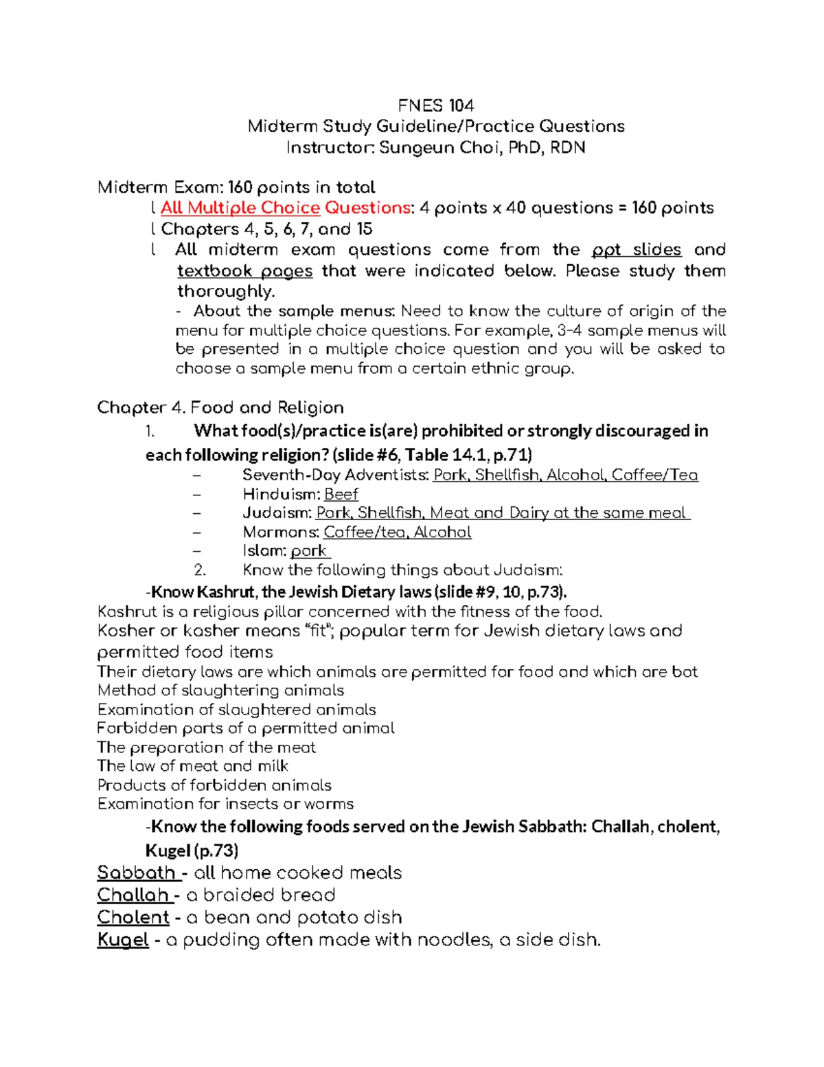 104 Midterm Exam Study Guide 2024 - FNES 104 Midterm Study Guideline ...