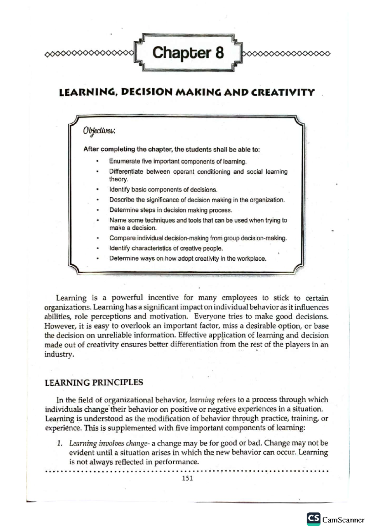 HBO Chapter 8 12 - Human behavior in organization lecture notes ...