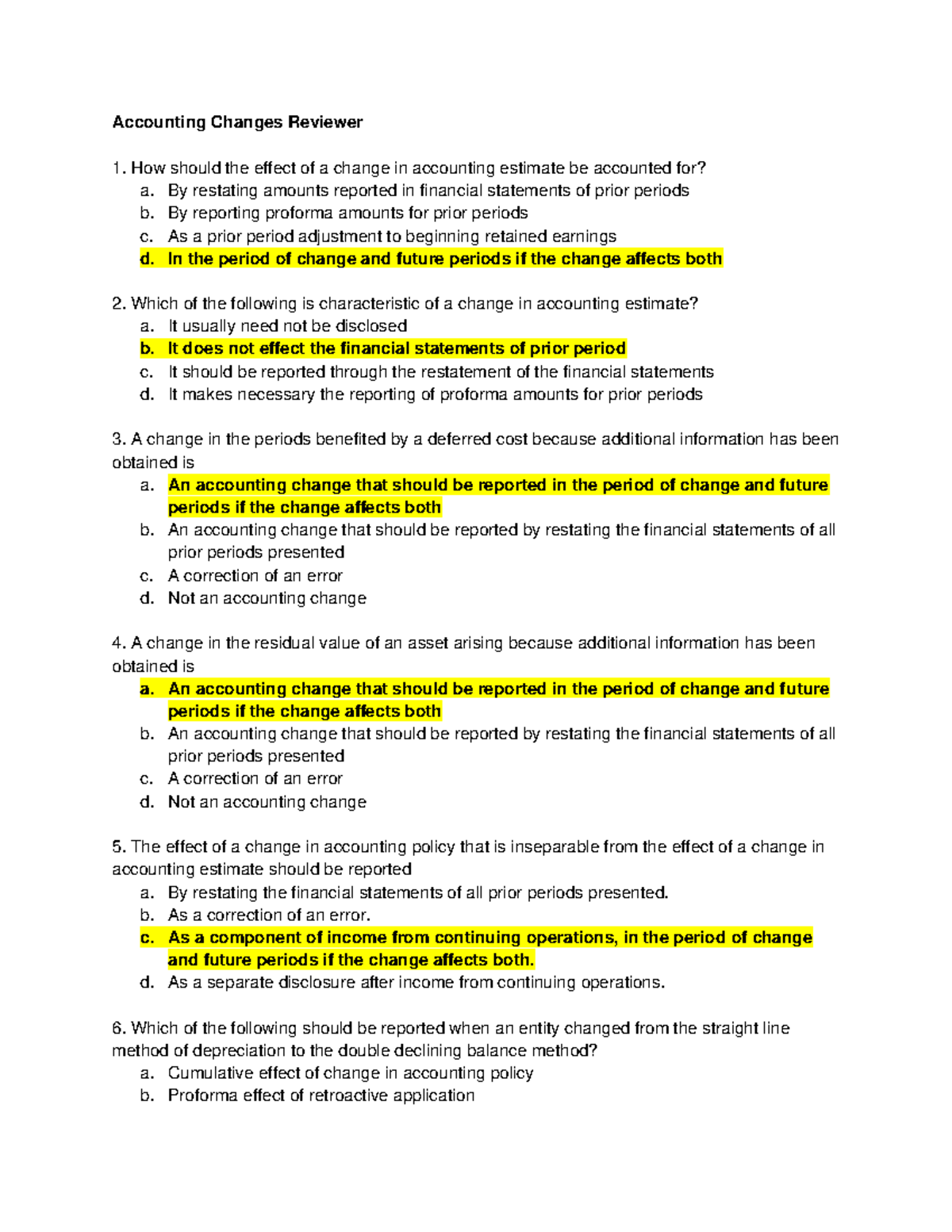 Accounting Changes: Key Concepts and Treatment Guidelines - Studocu