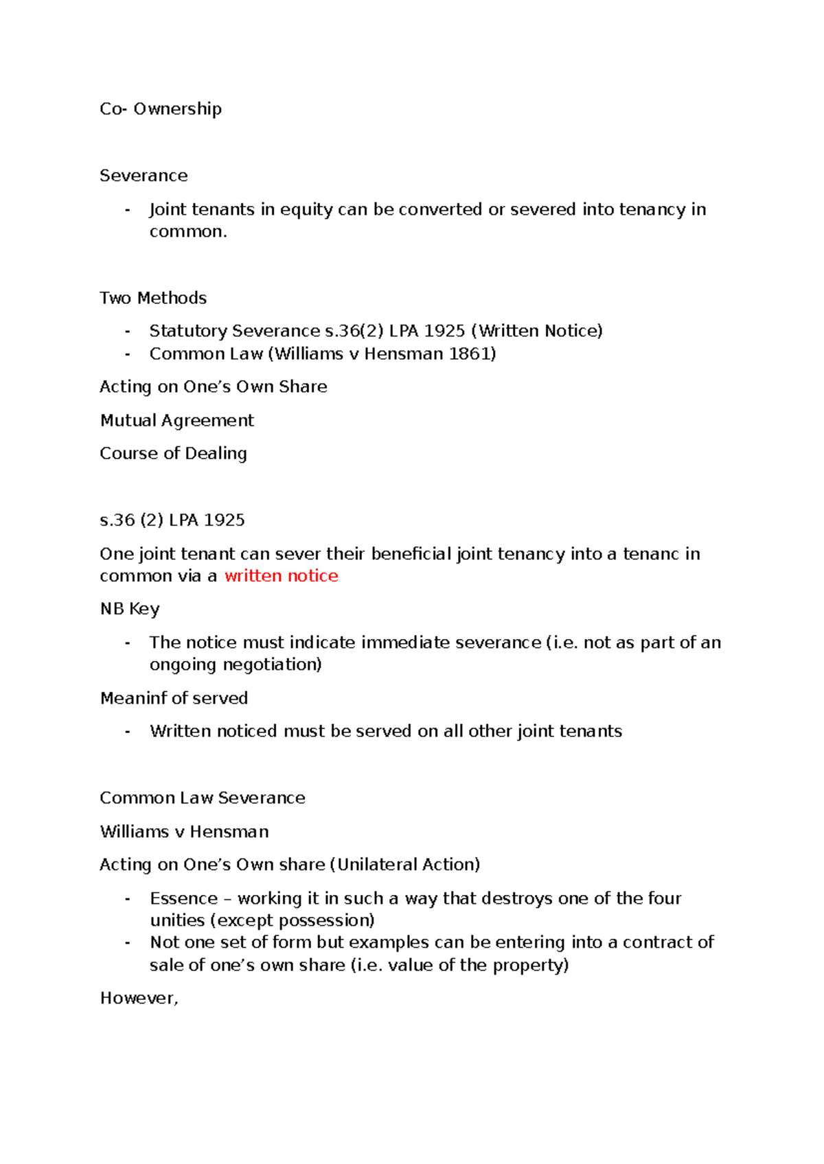 Ownership Severance: Joint Tenancy to Tenancy in Common Explained (LAW ...