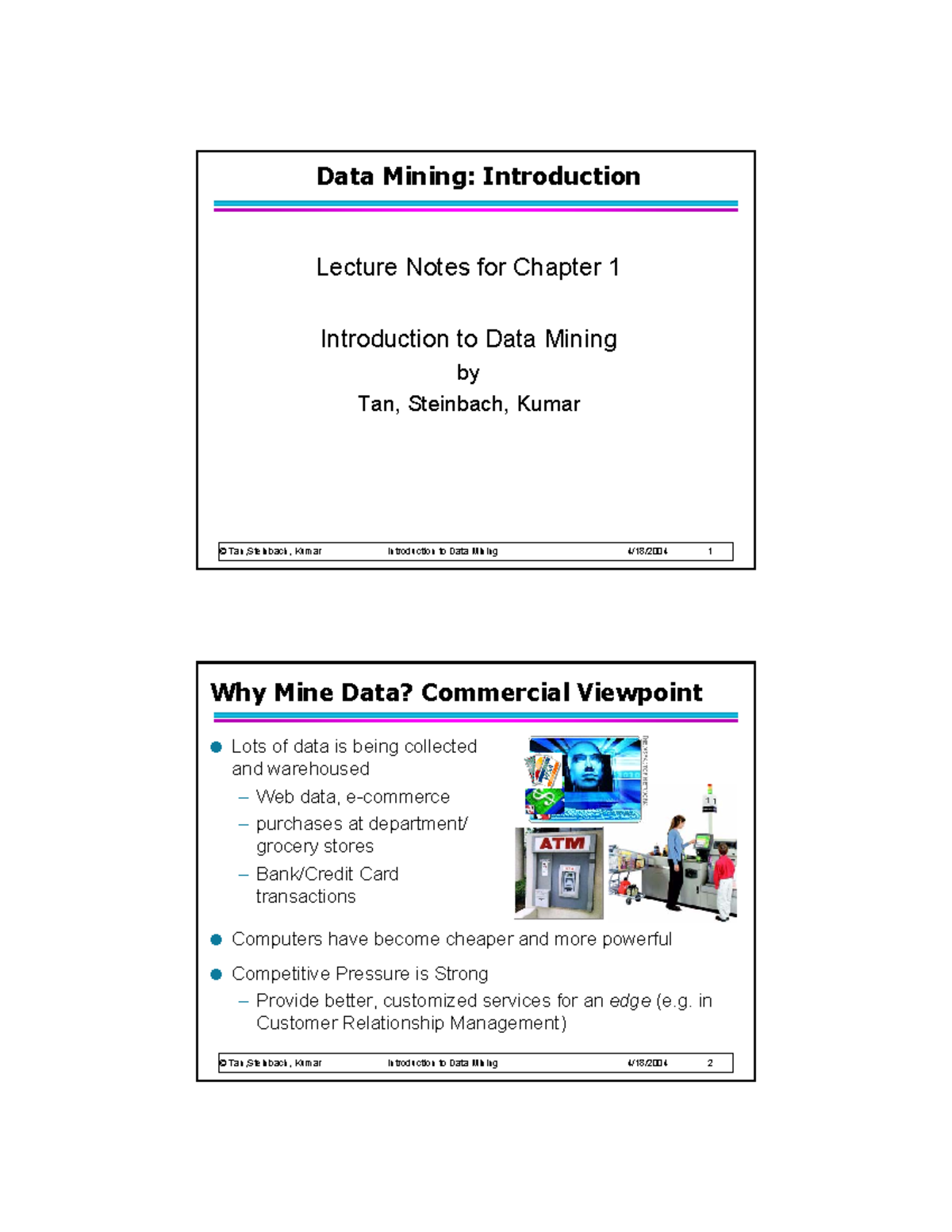 Data Mining Notes - Introduction & Probability Concepts (CS1001) - Studocu