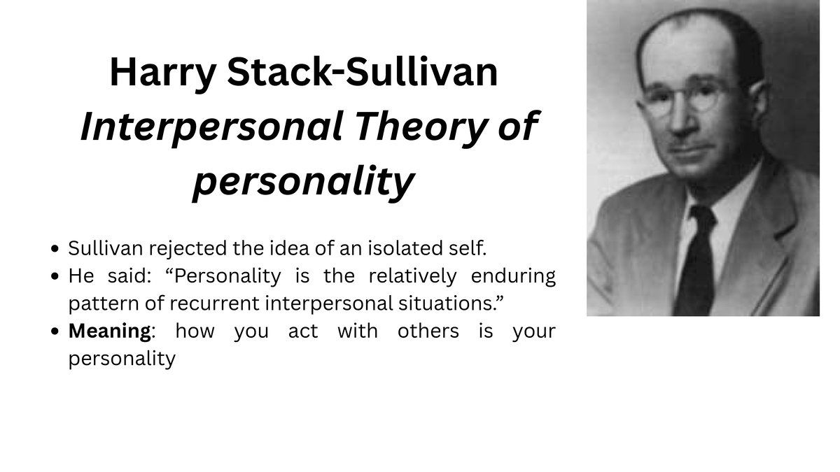 Harry Stack Sullivan's Interpersonal Theory of Personality Overview ...