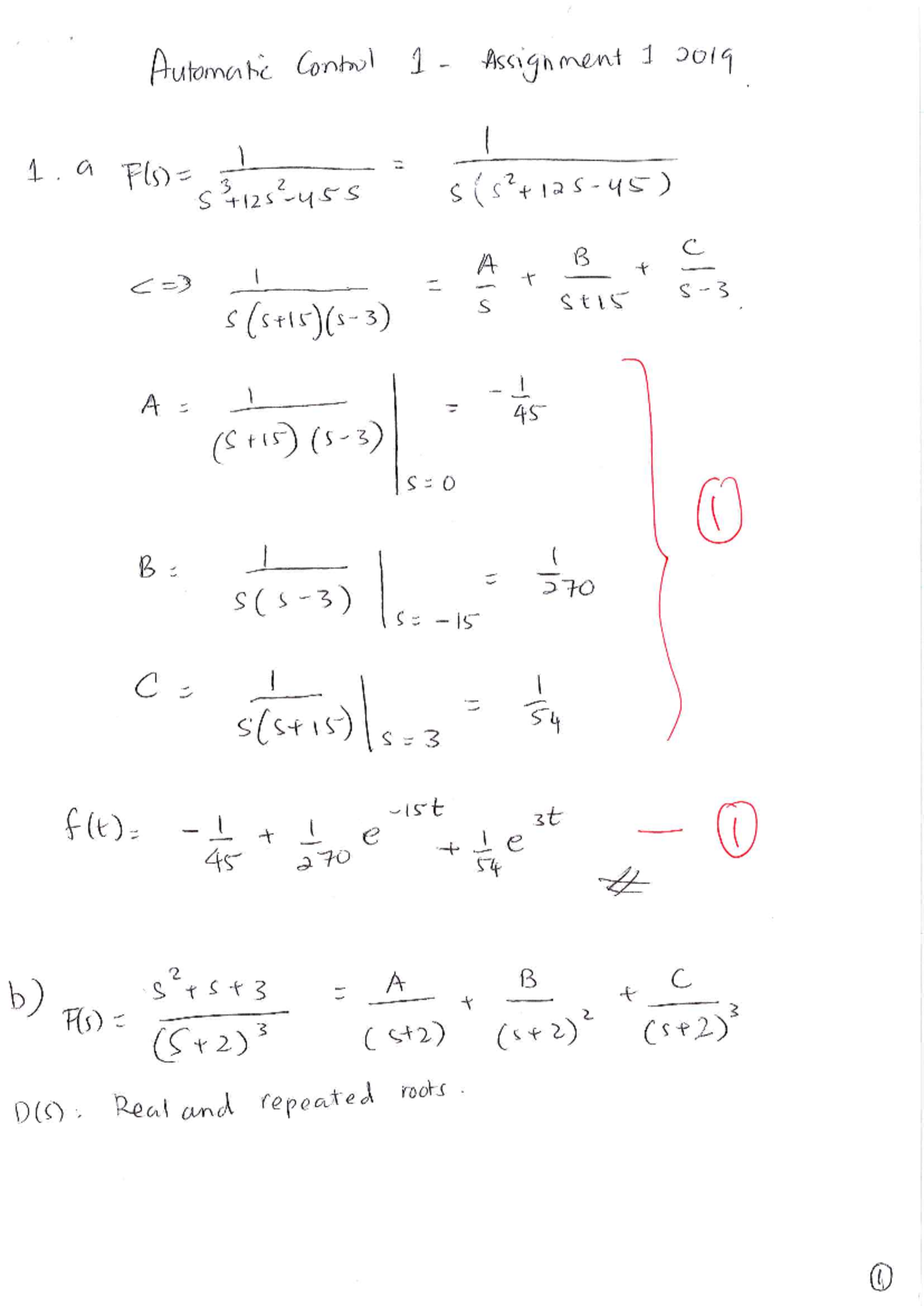 Assignment 1 Solution - Automatic Control 1 2019 - MECH ENG 2019 - Studocu