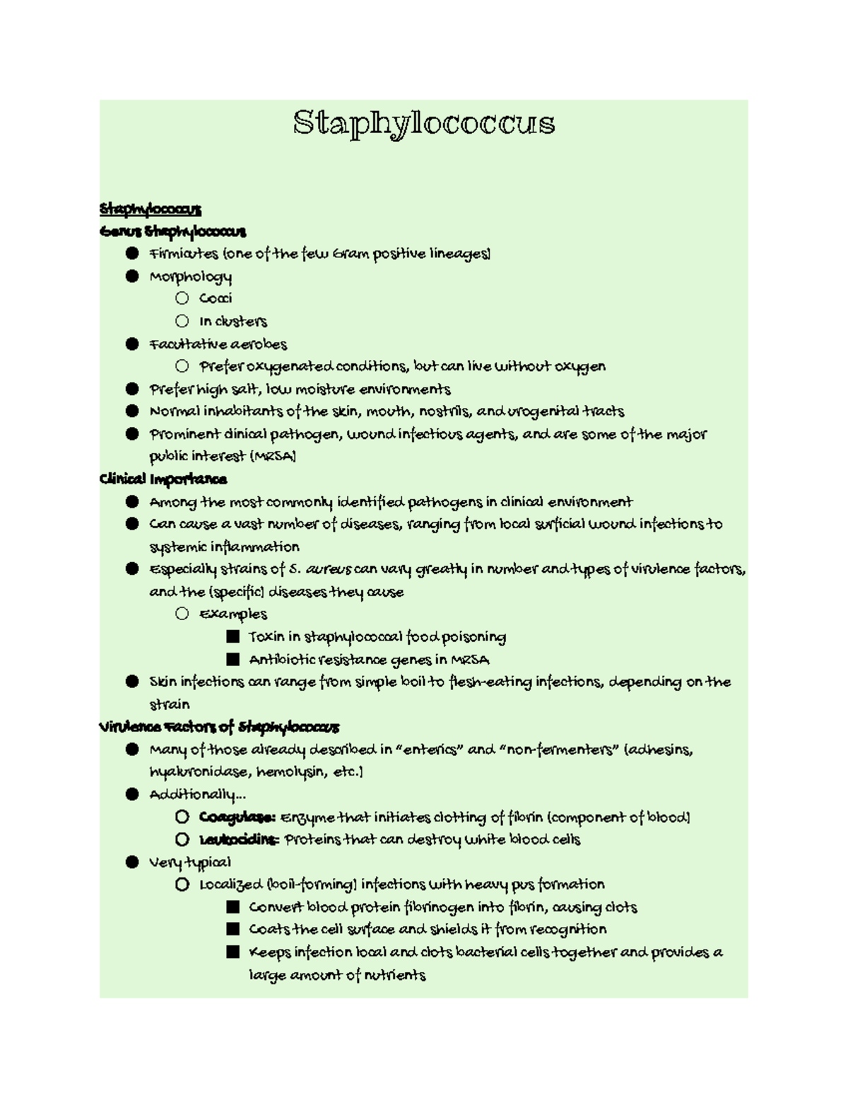 Staphylococcus Lecture Notes: Key Pathogens & Clinical Importance - Studocu
