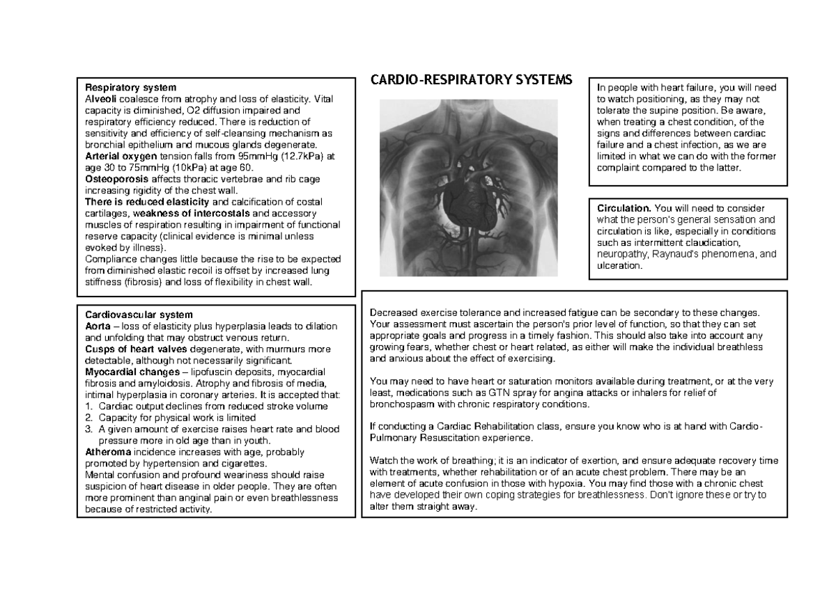Ageing Cardio-Respiratory System: Impacts on Function and Efficiency ...