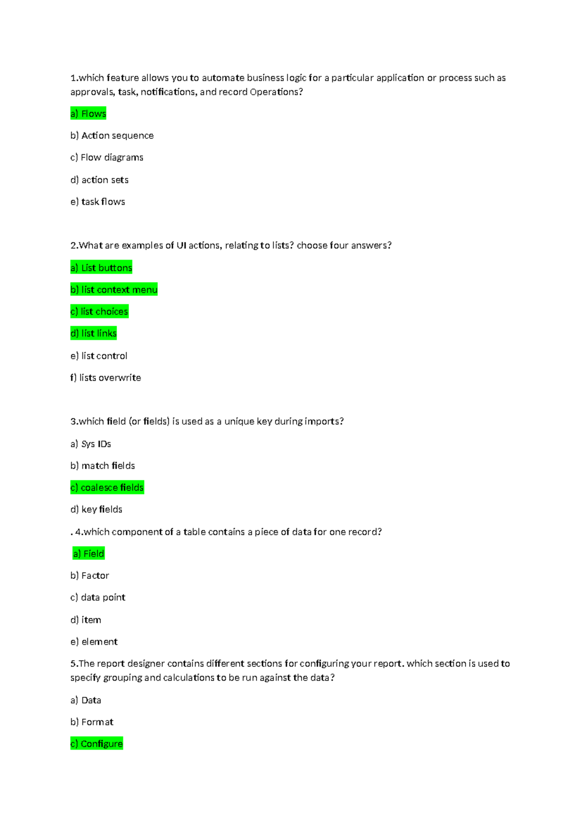 ServiceNow Exam Exact Questions - Automation and Business Logic - Studocu