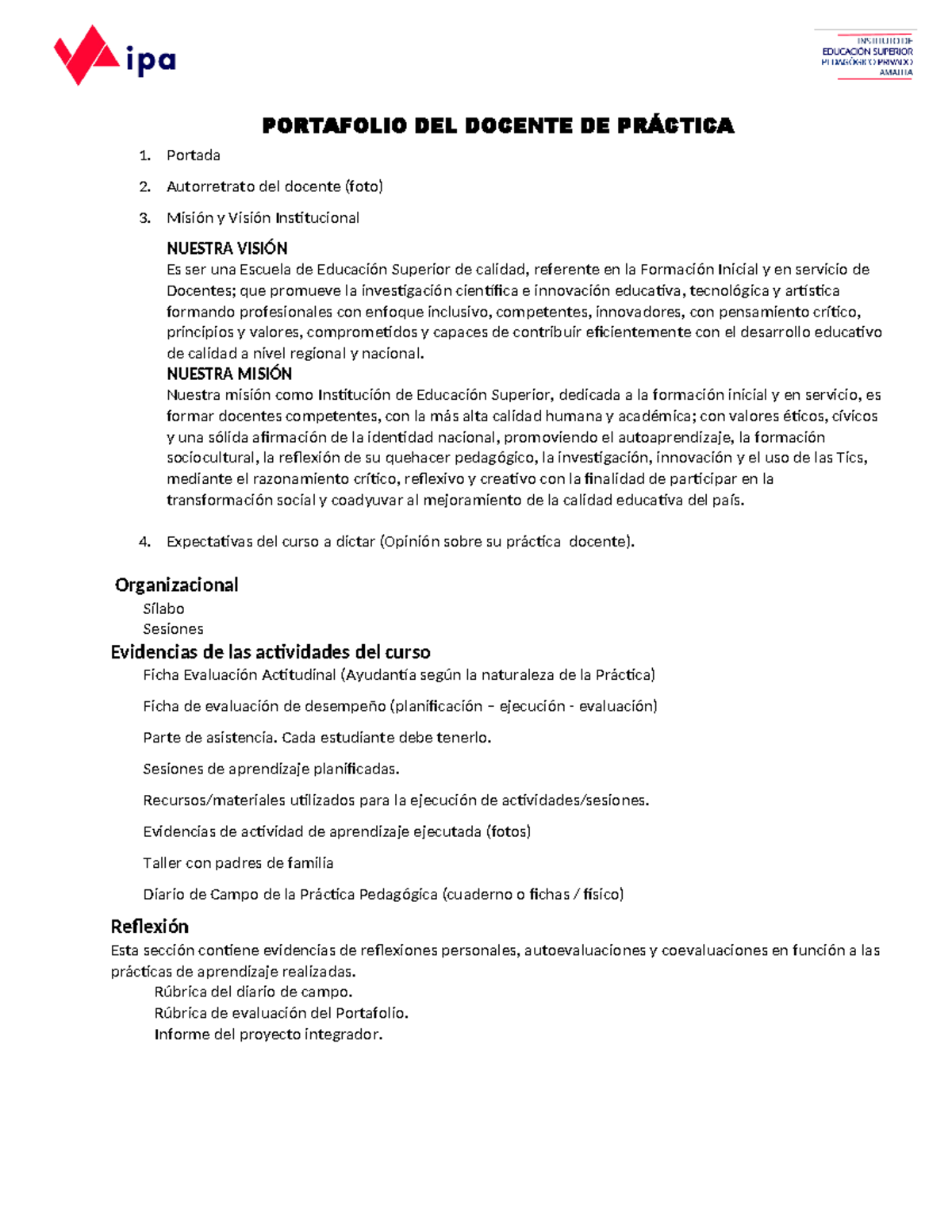 Portafolio del Docente de Práctica 2024: Estructura y Contenido - Studocu