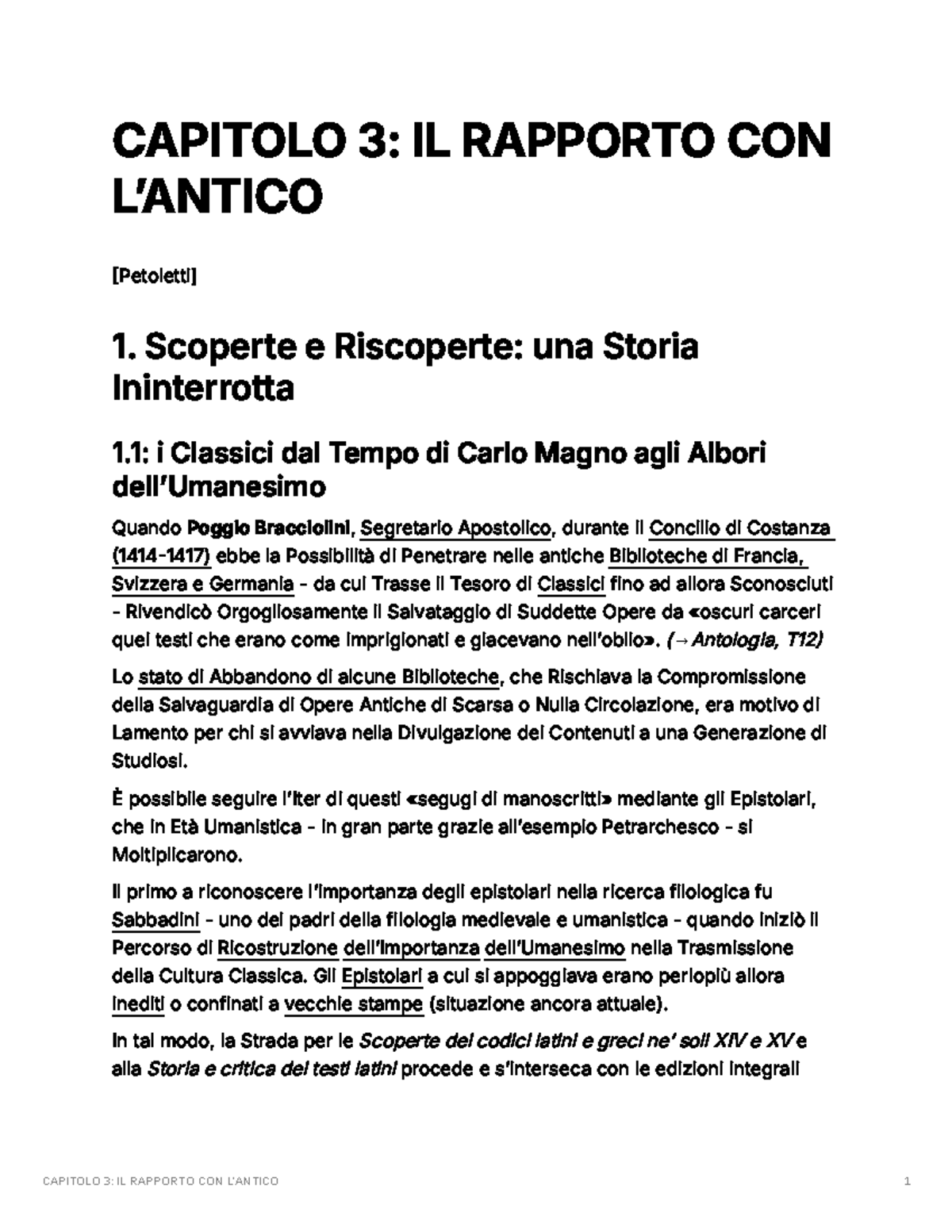 CAPITOLO 3: IL RAPPORTO CON I CLASSICI NELLA FILOLOGIA (FILO3) - Studocu