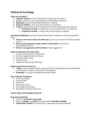 Psychology Study Guide - PSYC 1101 Study Guide for Exam Prologue, Ch. 1 ...