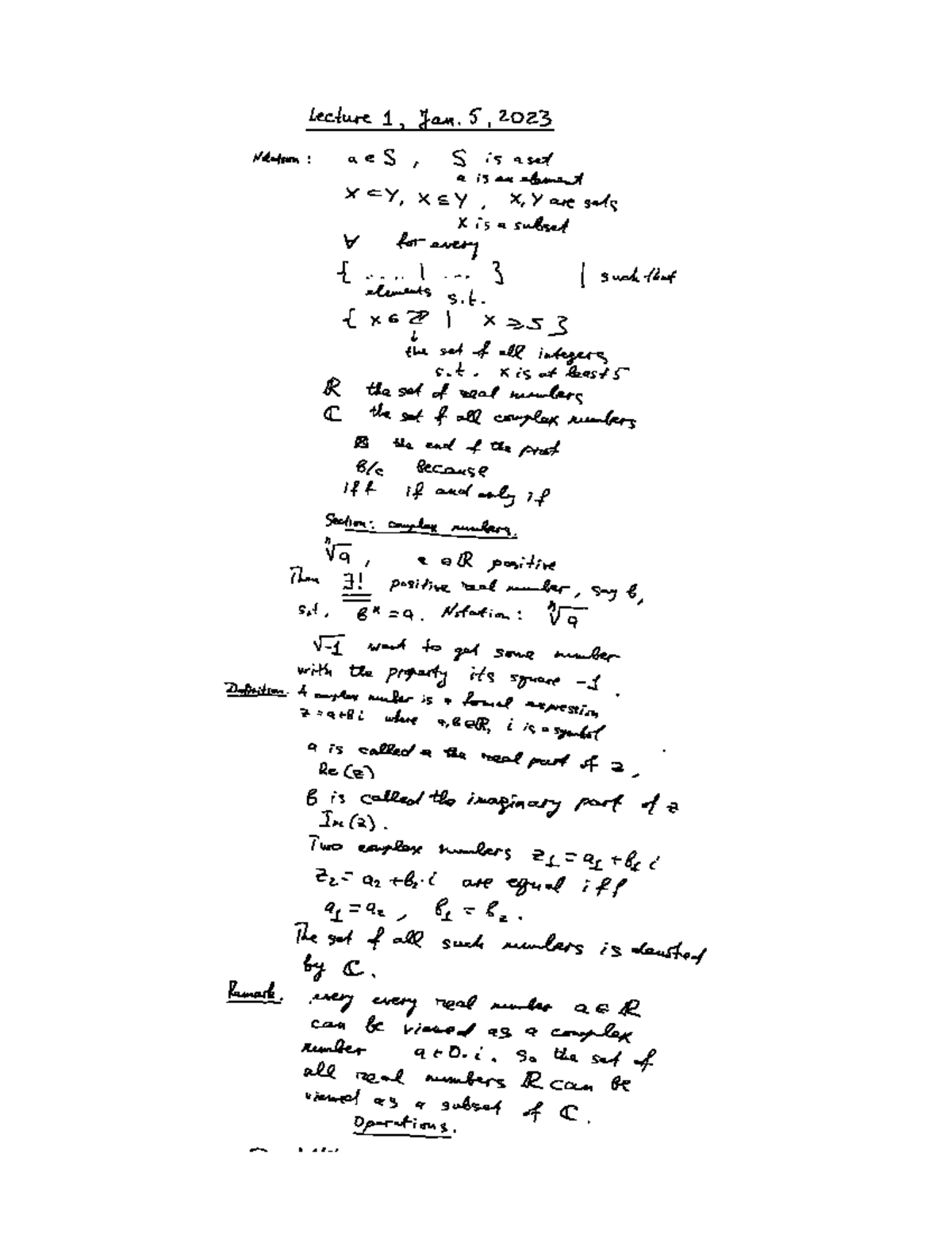 MATH 225 - Lecture 1: Class Notes Overview and Key Concepts - Studocu