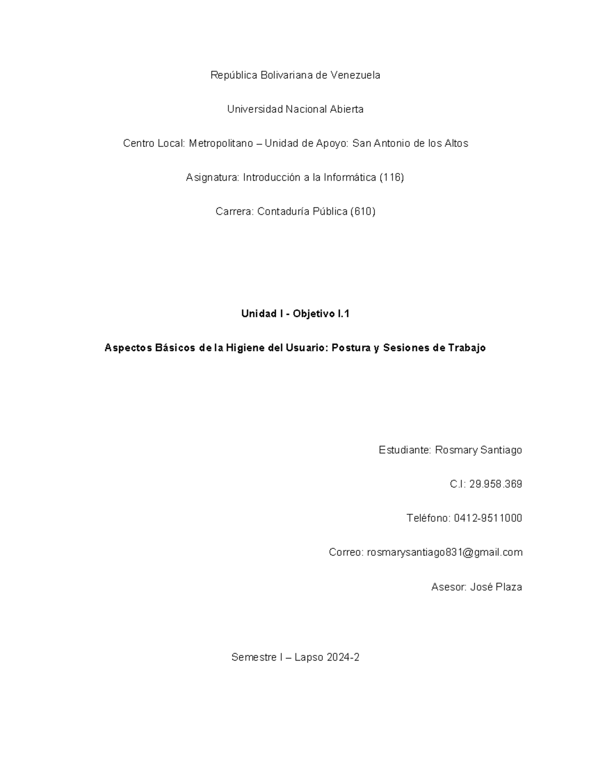 116-TP1: Ergonomía en el Uso del Computador y su Impacto en la Salud - Document Preview