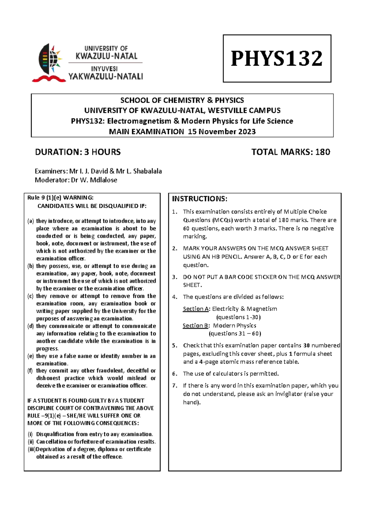PHYS132: Electromagnetism & Modern Physics Final Exam Guide - Studocu