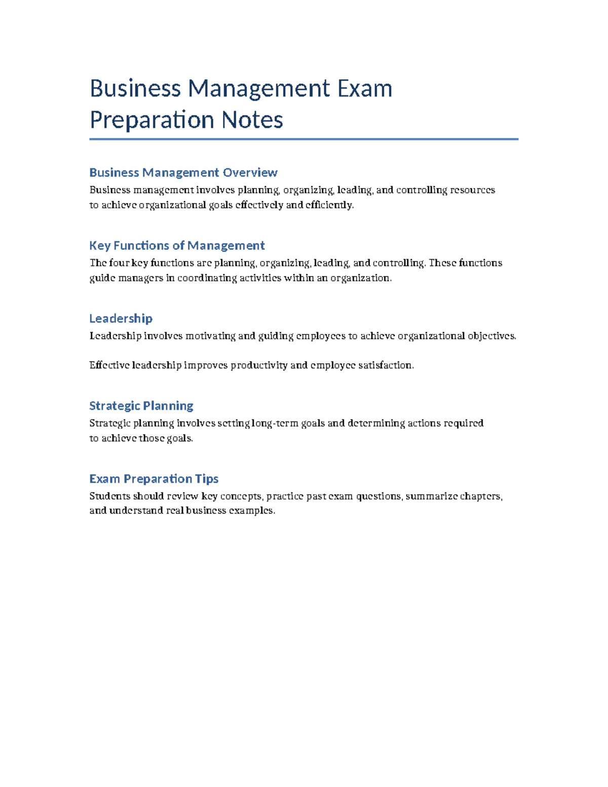 BM 101 Final Exam Prep: Key Functions & Strategic Planning Notes - Studocu