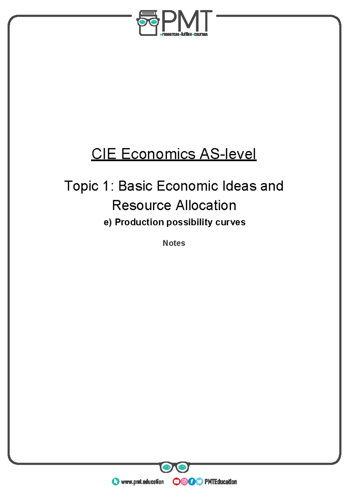 1.5 PPC - Production Possibility Curves Notes - Studocu