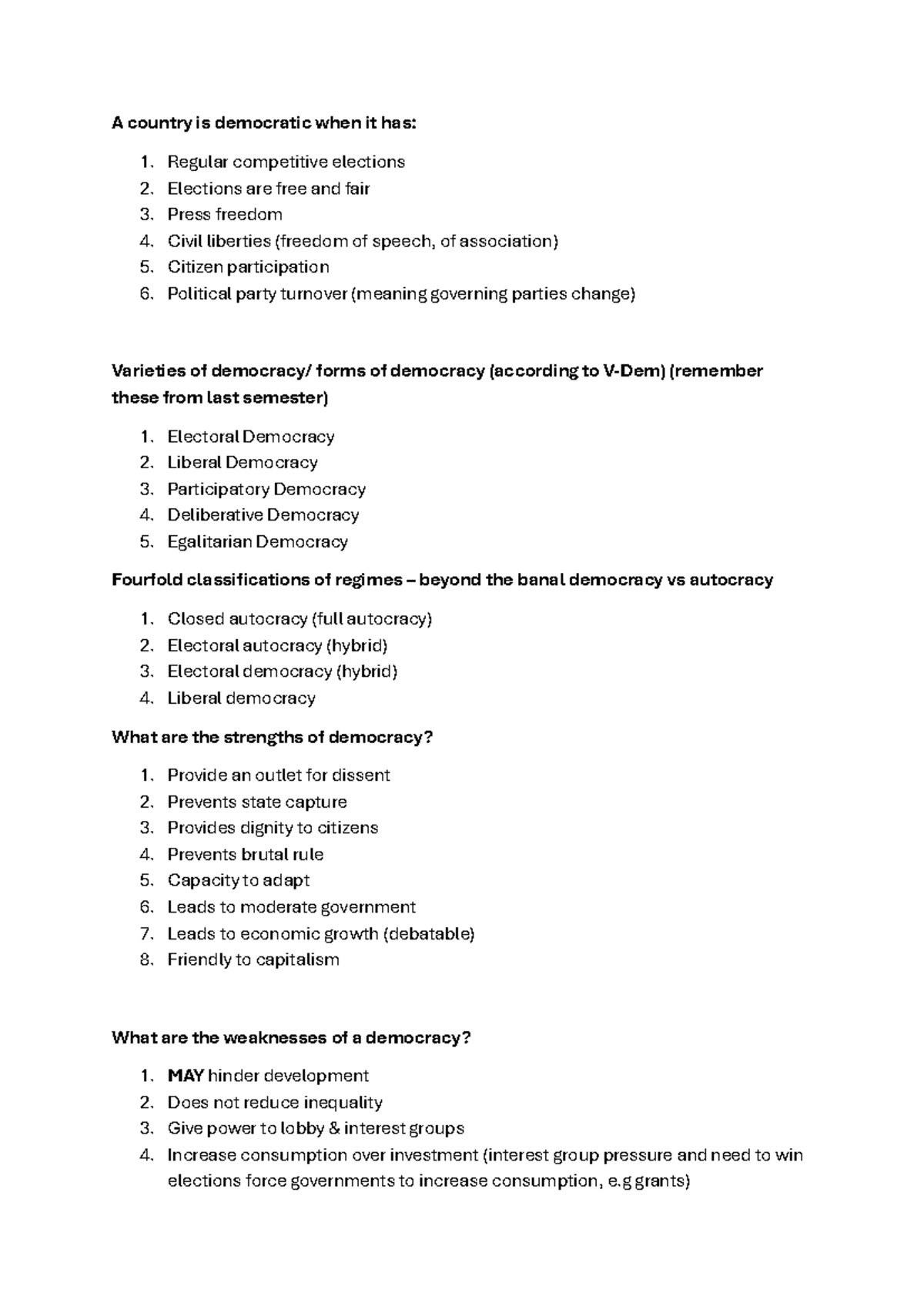 Democracy and Governance: Key Concepts and Challenges (Course Code ...