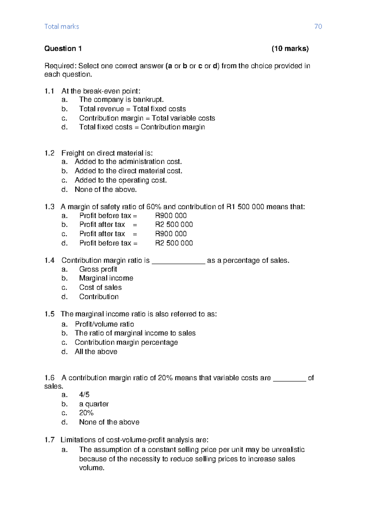 MAA260S 13 Nov 2023 Main Assessment: Questions & Solutions - Studocu