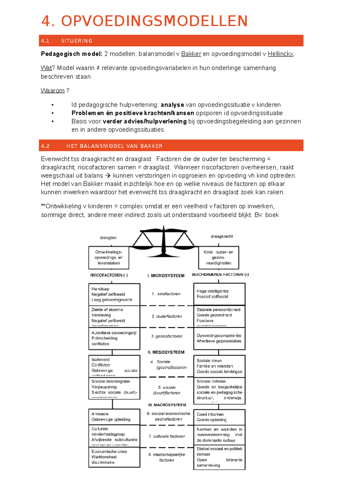 Opvoedingsmodellen: Balansmodel Bakker & Opvoedingsmodel Hellinckx ...
