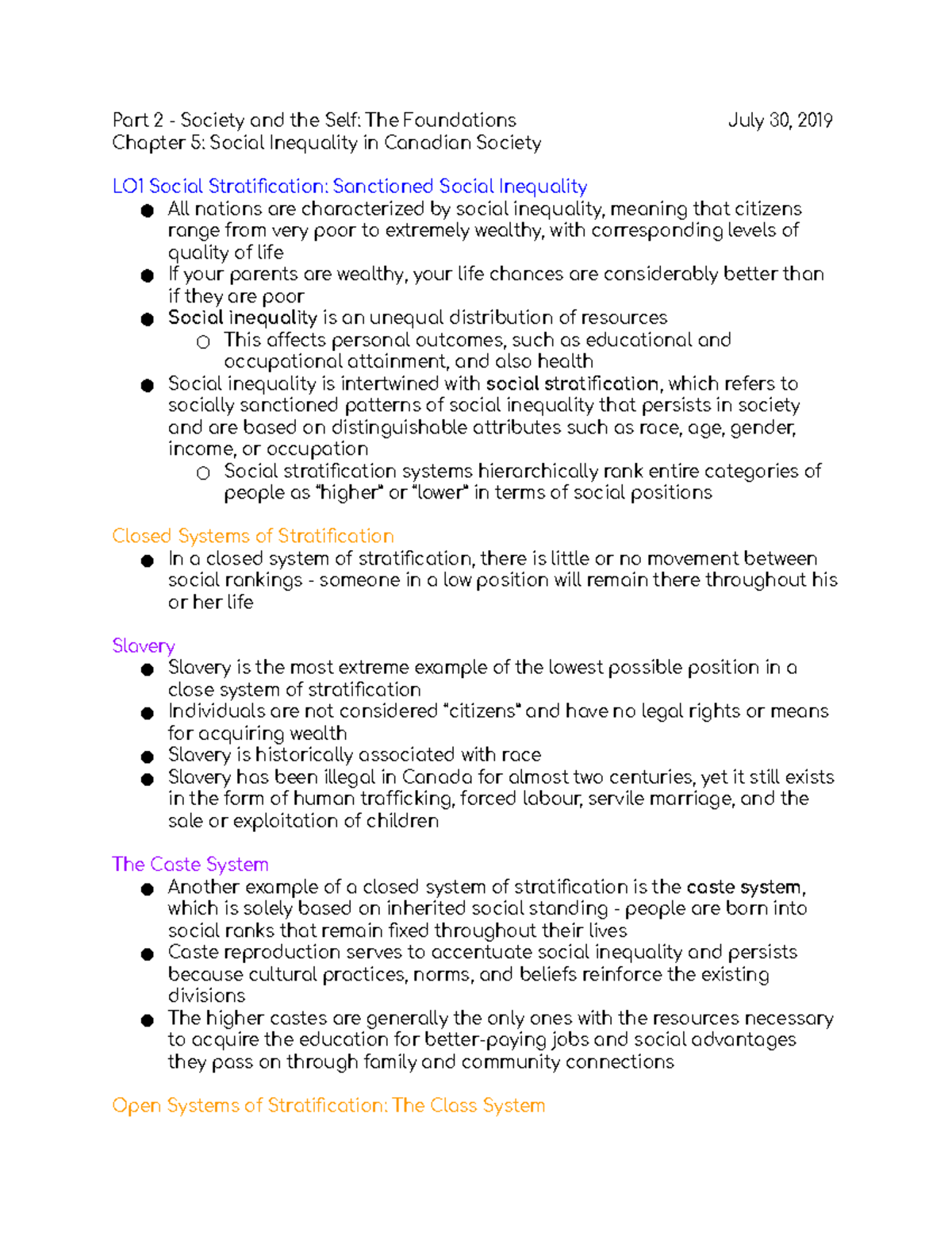 Chapter 5: Social Inequality in Canadian Society (SOC101) - Studocu