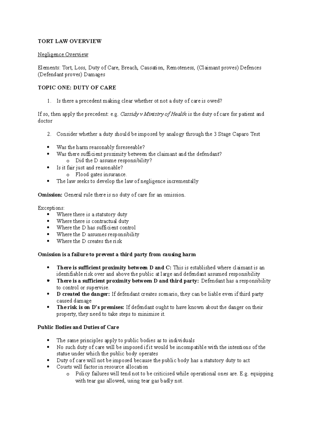 TORT LAW 101: Comprehensive Overview of Negligence Elements and ...