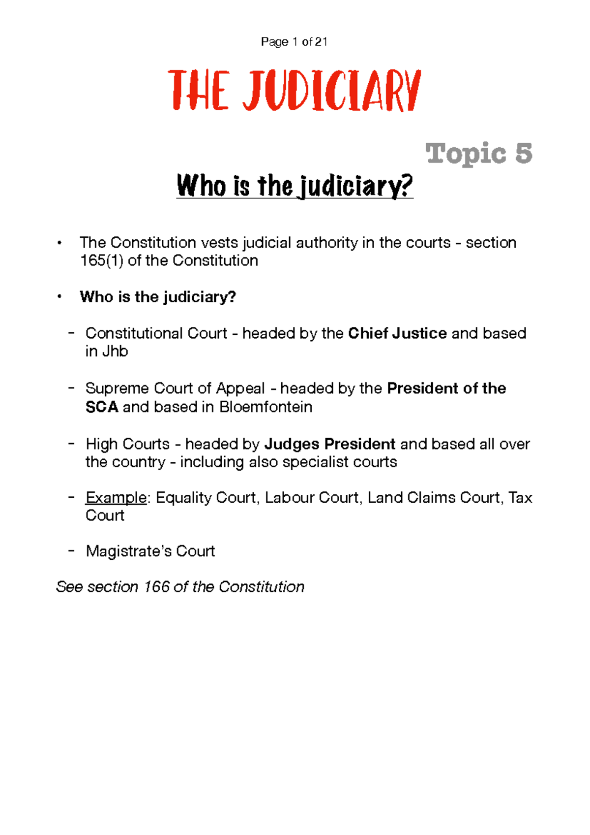 Judiciary overview key concepts and constitutional framework law 101