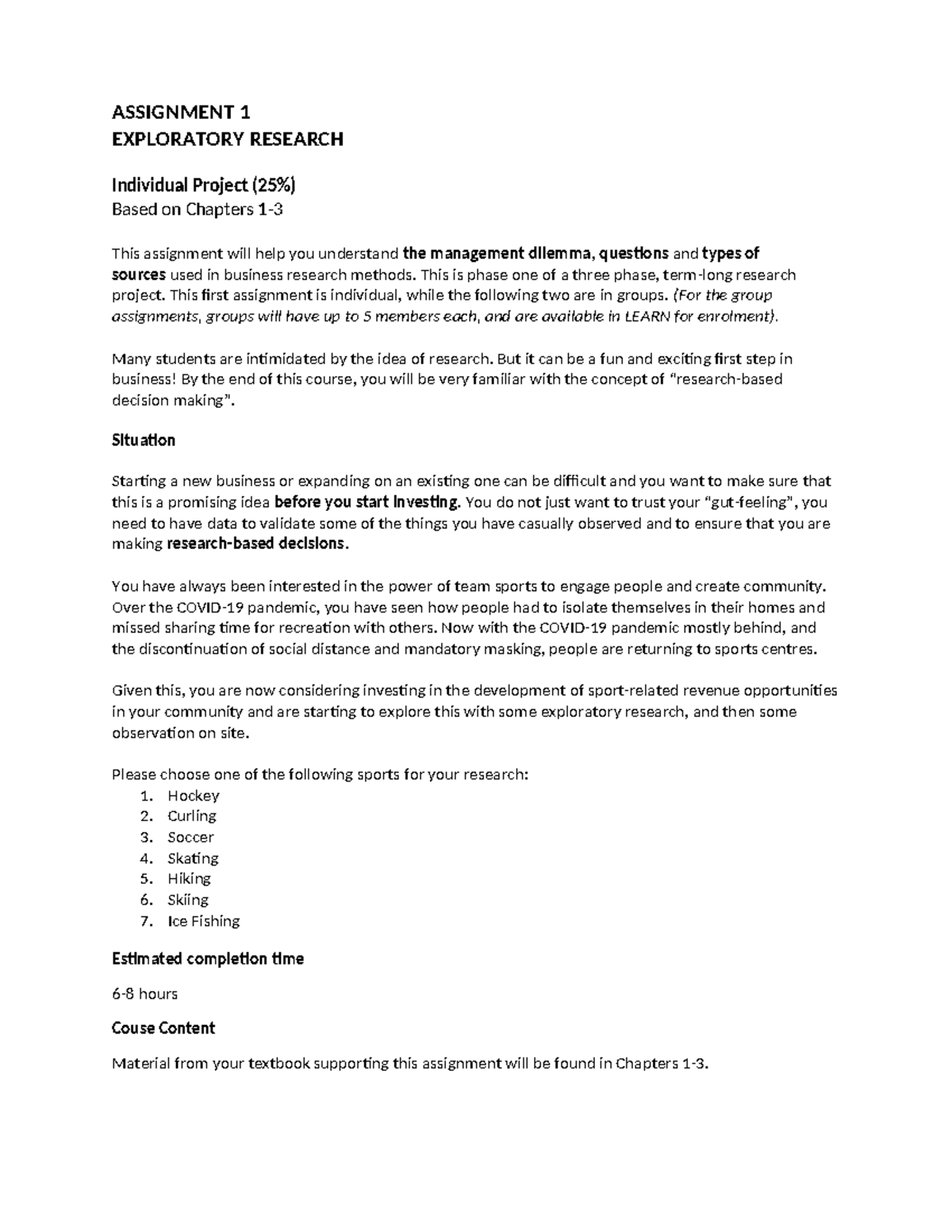 Assignment 1: Exploratory Research on Sports Revenue Opportunities ...