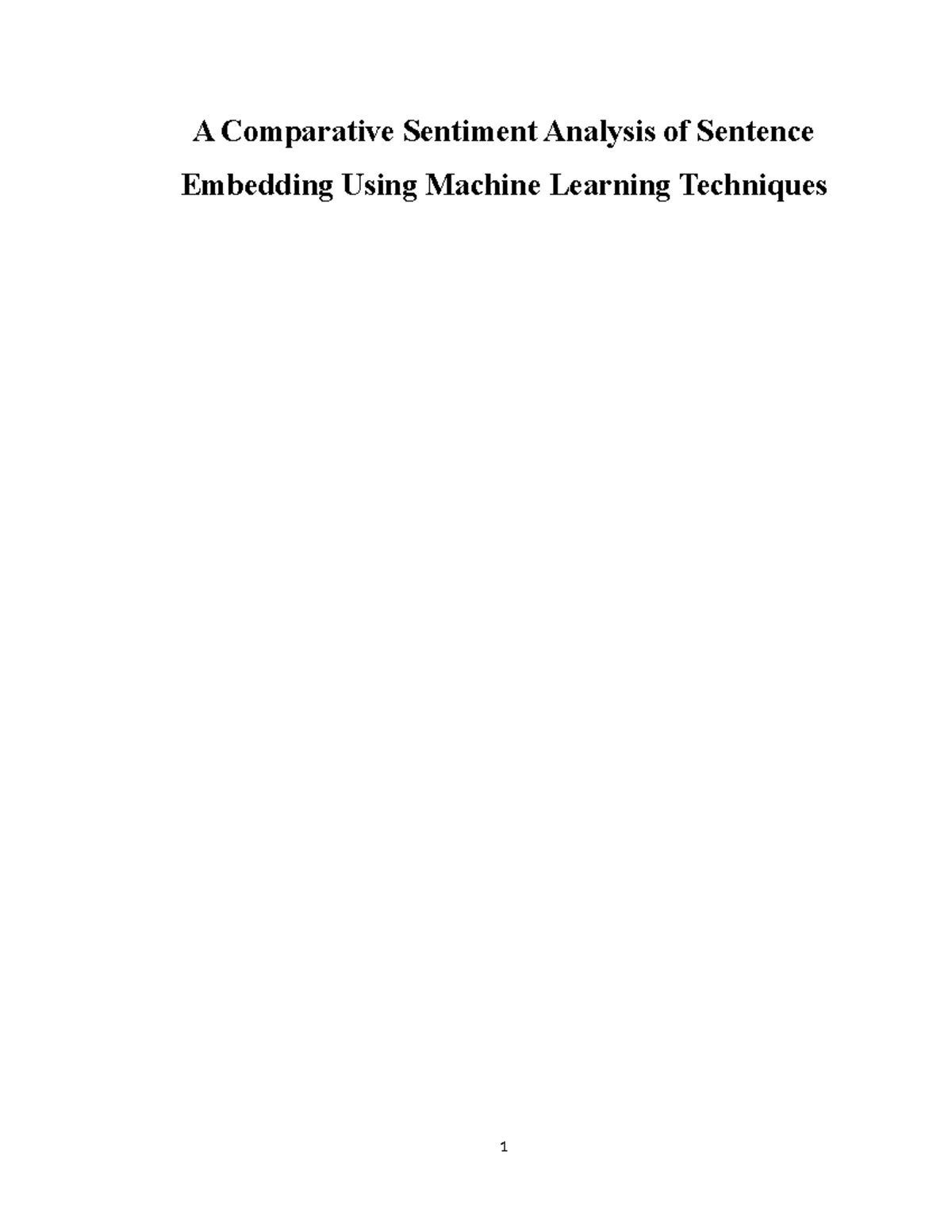 Comparative Sentiment Analysis of Sentence Embedding Techniques - Studocu