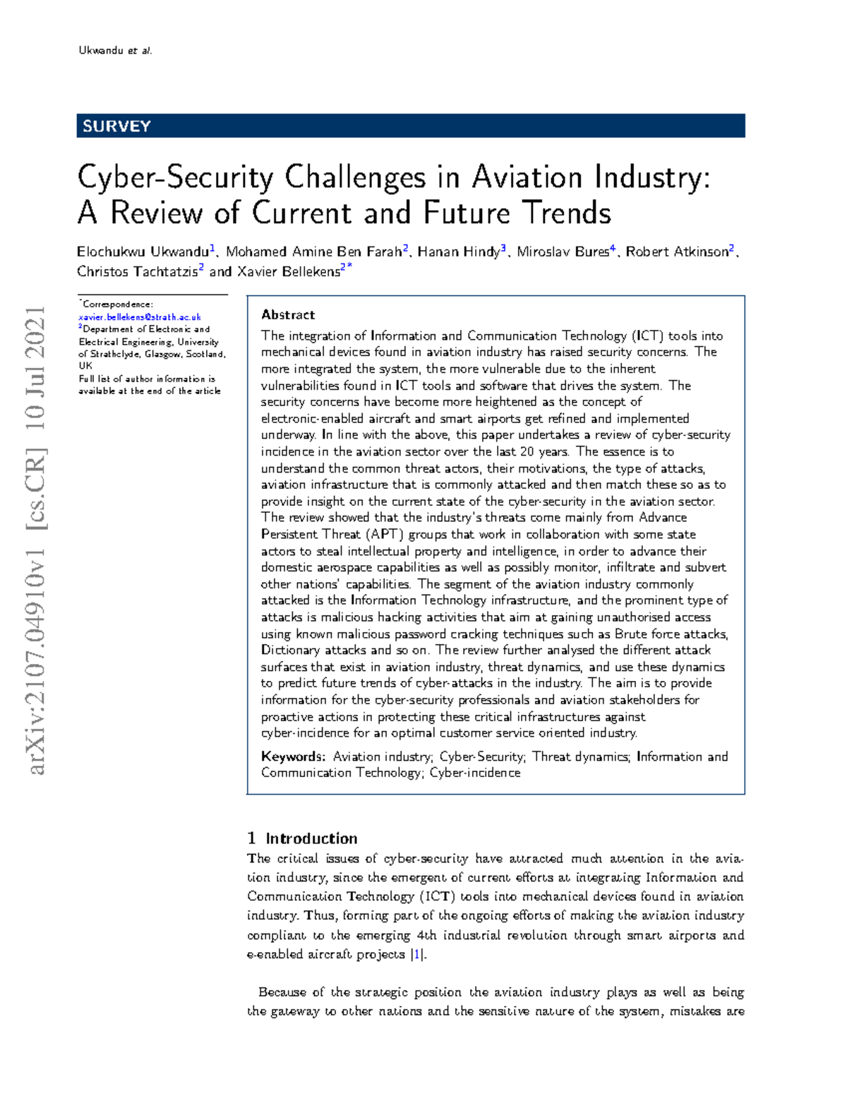 Aviation Cybersecurity Challenges: Trends & Threats Review (CAI 2021 ...