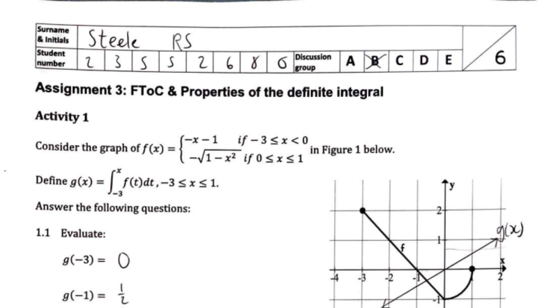 JPO 126 Tutorial Test 3: FToC Properties of the Definite Integral - Studocu