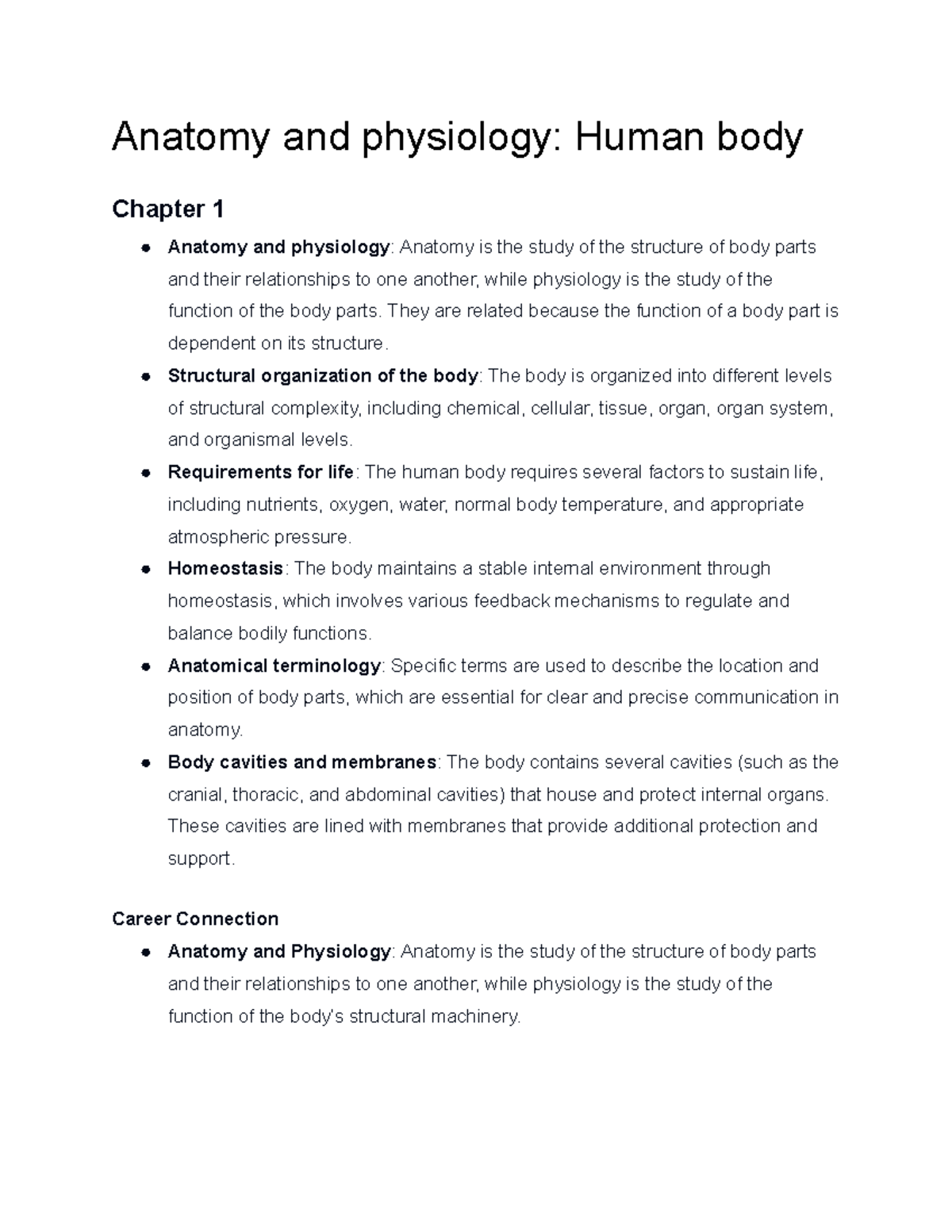 Understanding Anatomy and Physiology of the Human Body (BIO101 ...