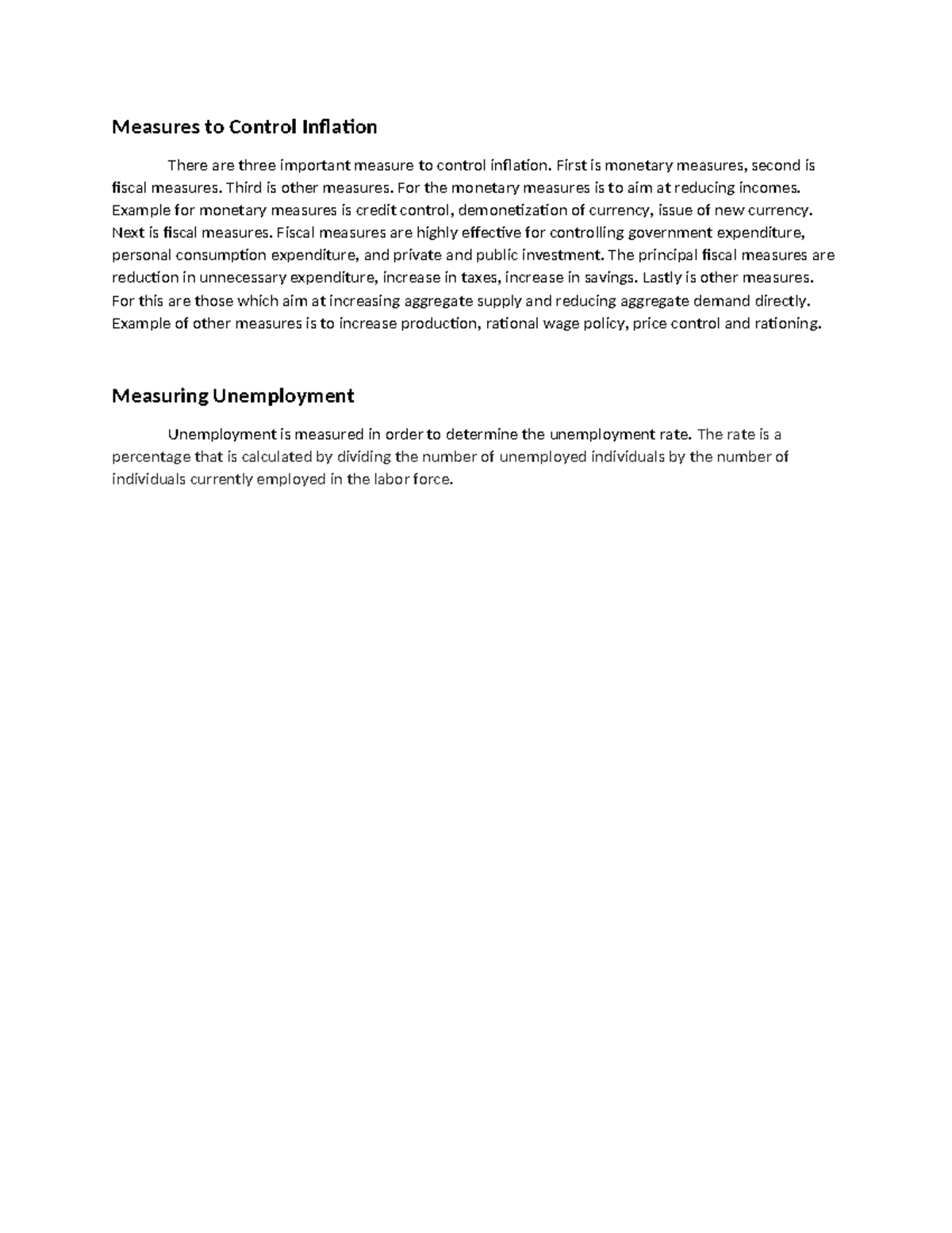 Ures to Control Inflation - Measures to Control Inflation There are ...