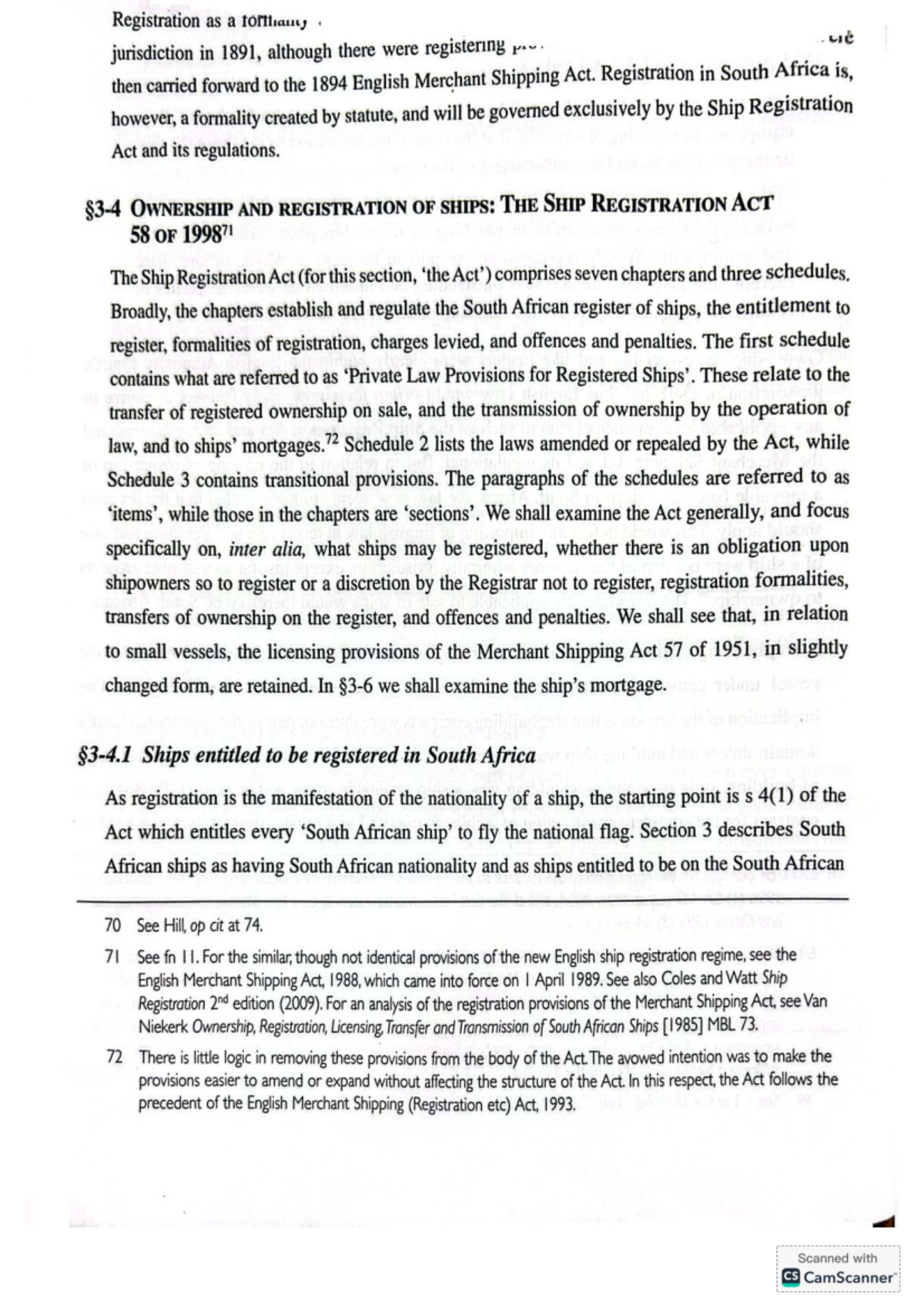 Ownership and Registration of Ships: The Ship Registration Act 58 - Studocu